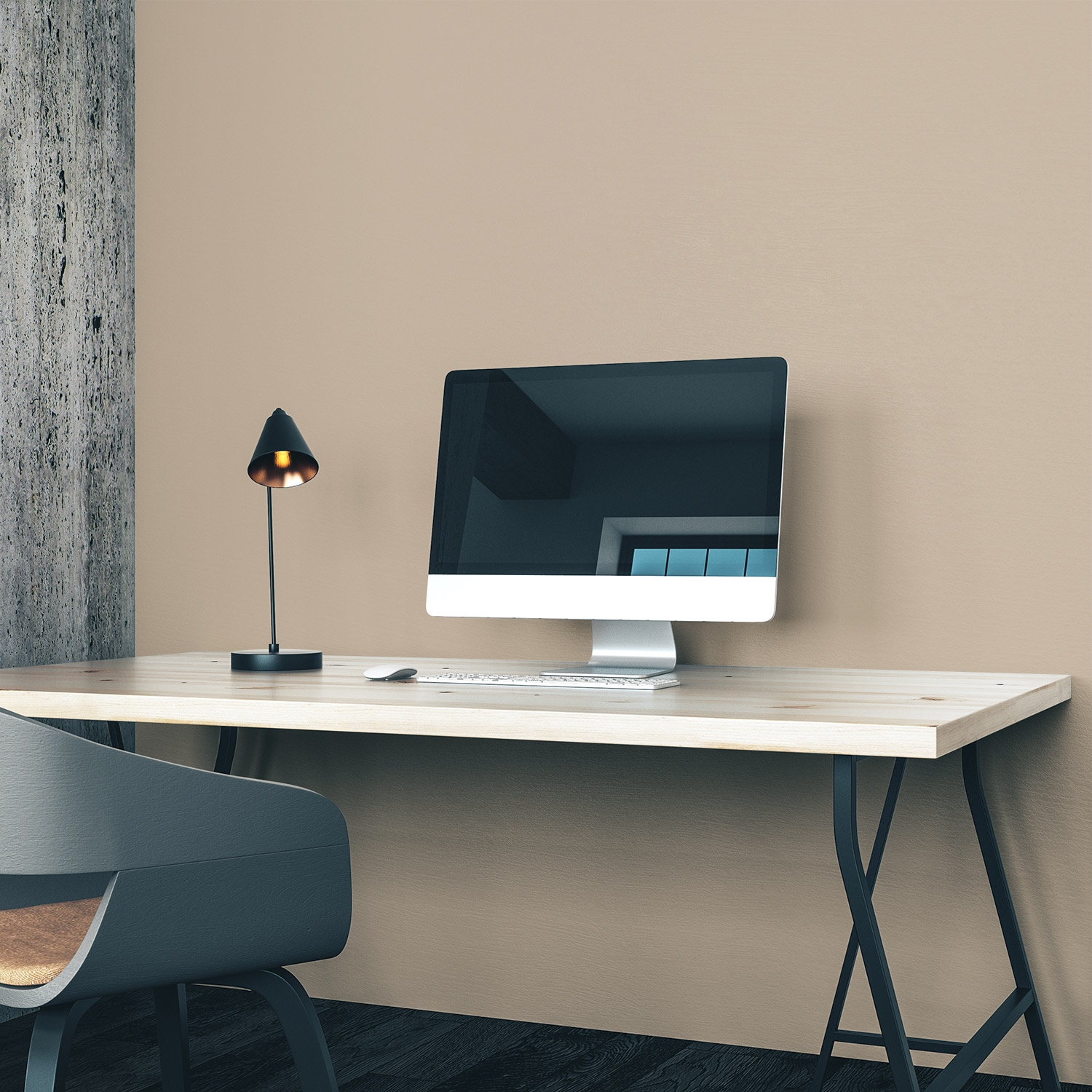 Wandverkleidung für das Büro in Taupe Unifarbe