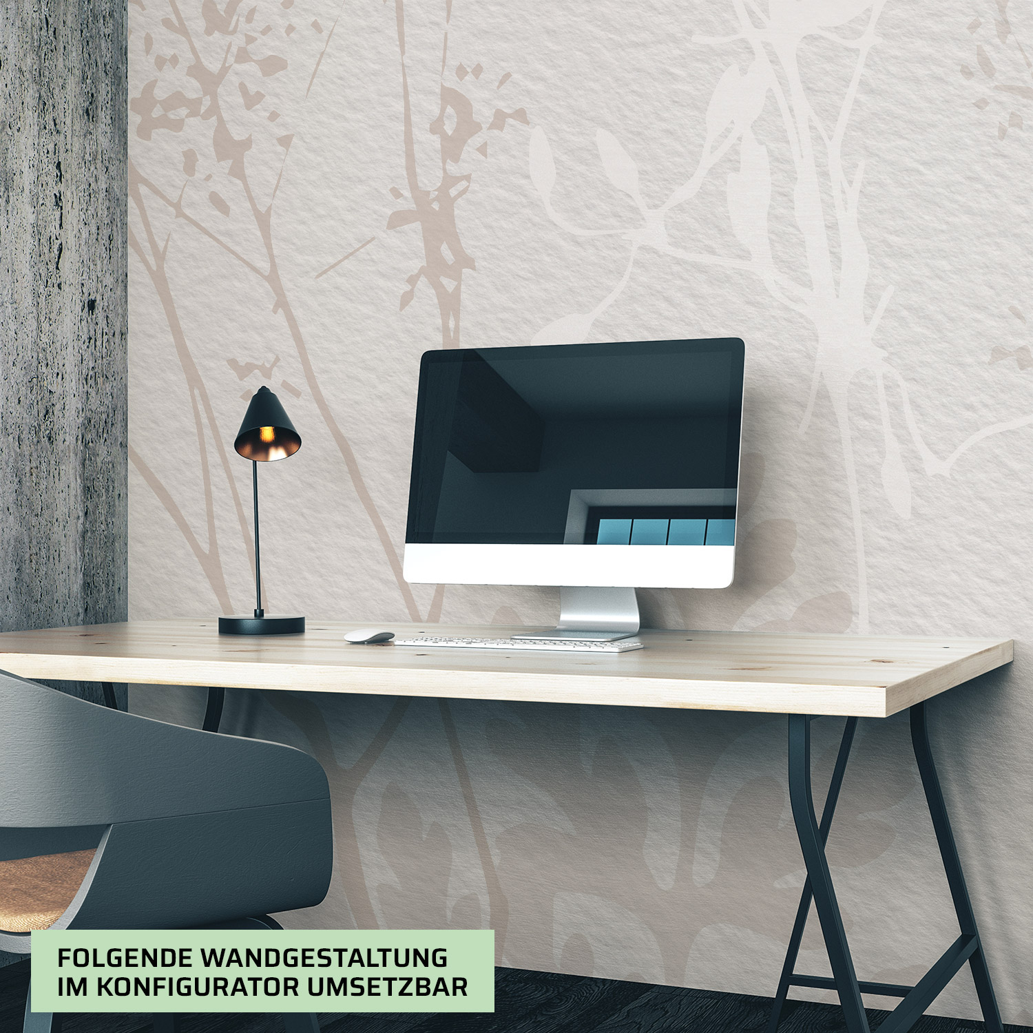 Wandverkleidung für das Büro mit Kunst V7 Motiv