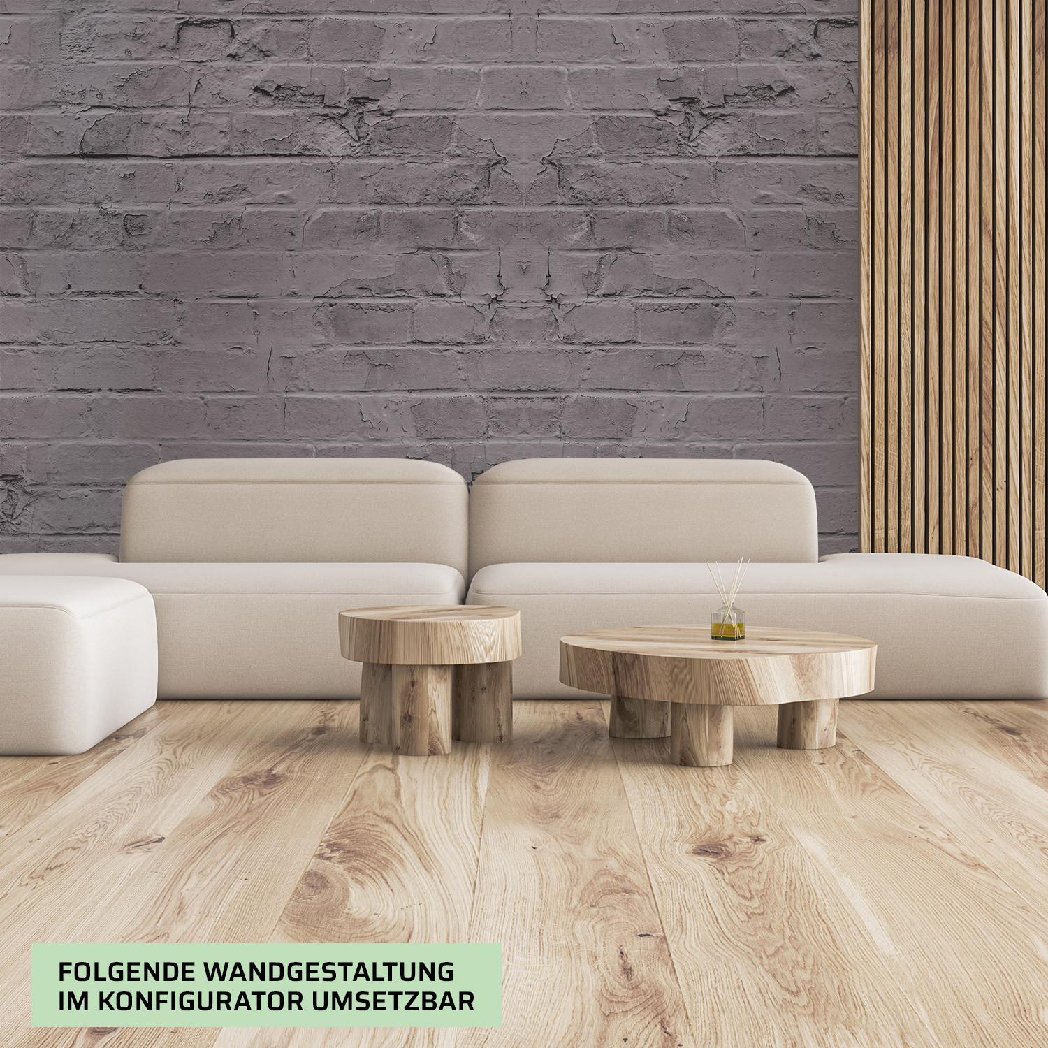 Wandverkleidung für deine Lounge mit Ziegelsteine V3 Motiv