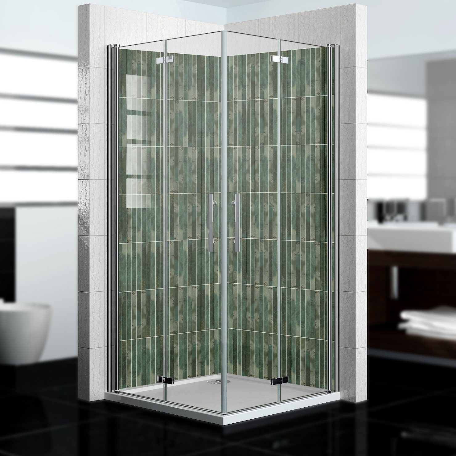 Duschrückwand mit Fliesen V7 Motiv, als Badrückwand zum Fliesenersatz