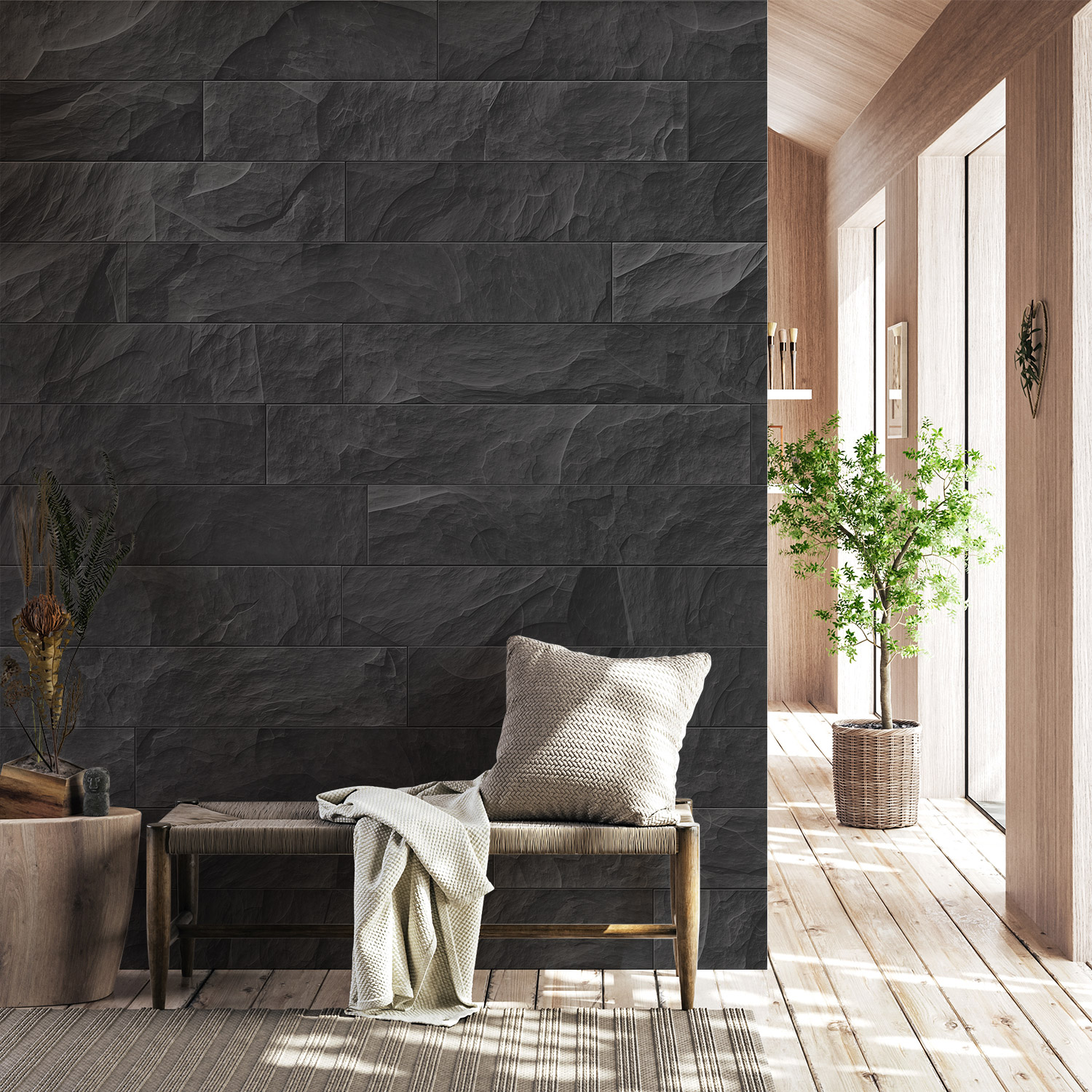 Wandverkleidung für den Flur mit Stein V6 Motiv Wandverkleidung für den Flur mit Stein V6 Motiv