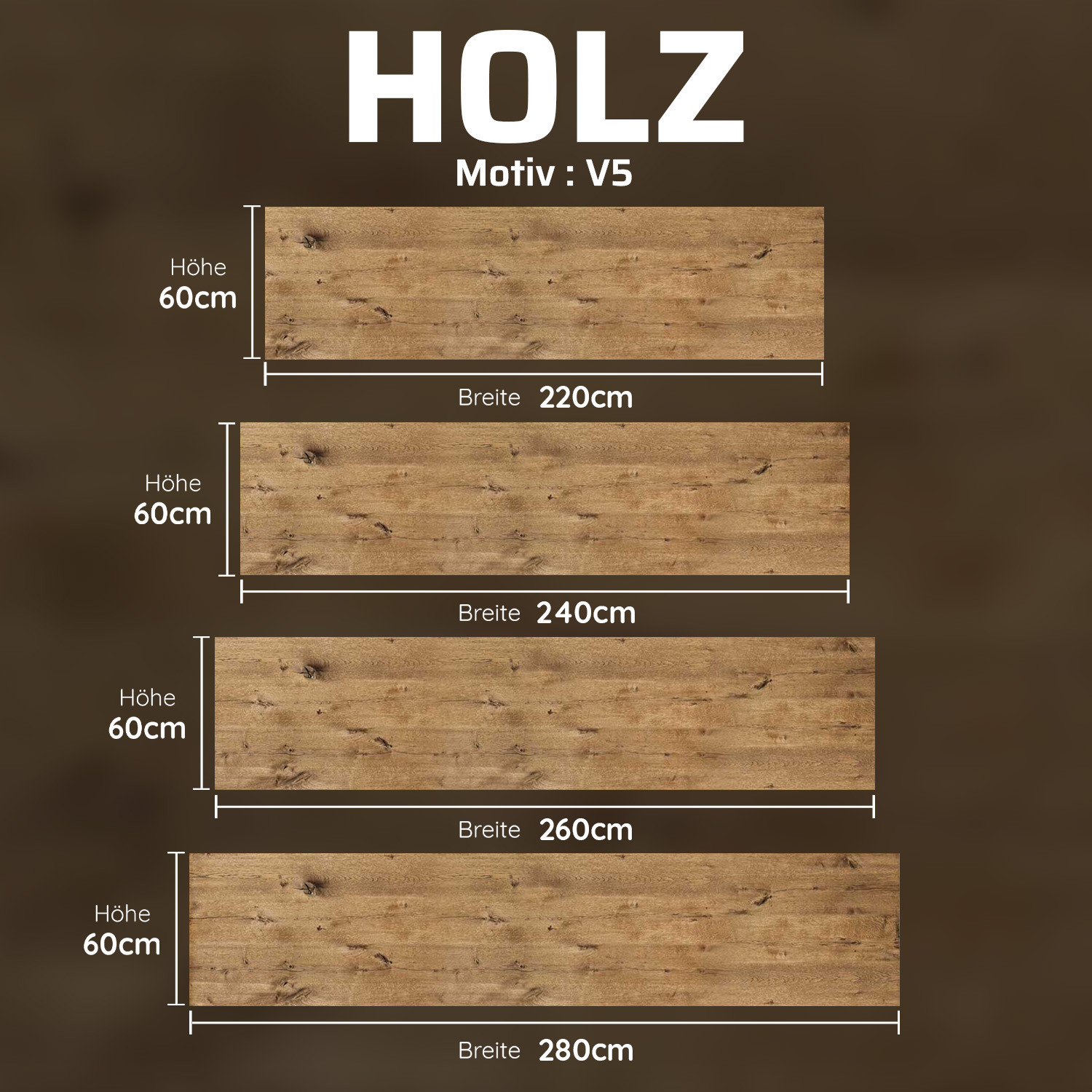 Küchenrückwand mit Holz V5 Motiv als Fliesenersatz und Spritzschutz