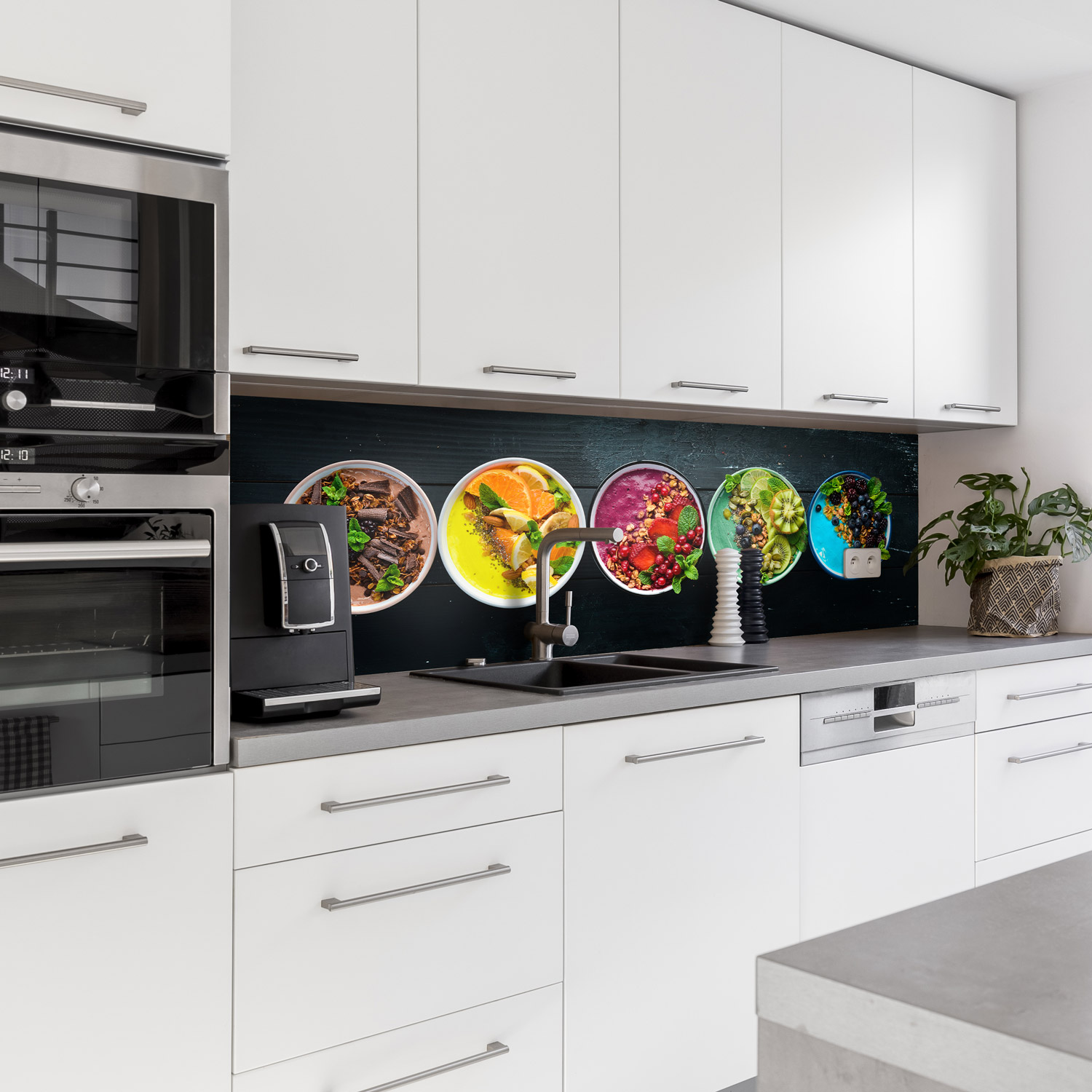 Küchenrückwand mit Obst & Gemüse V4 Motiv als Fliesenersatz und Spritzschutz 