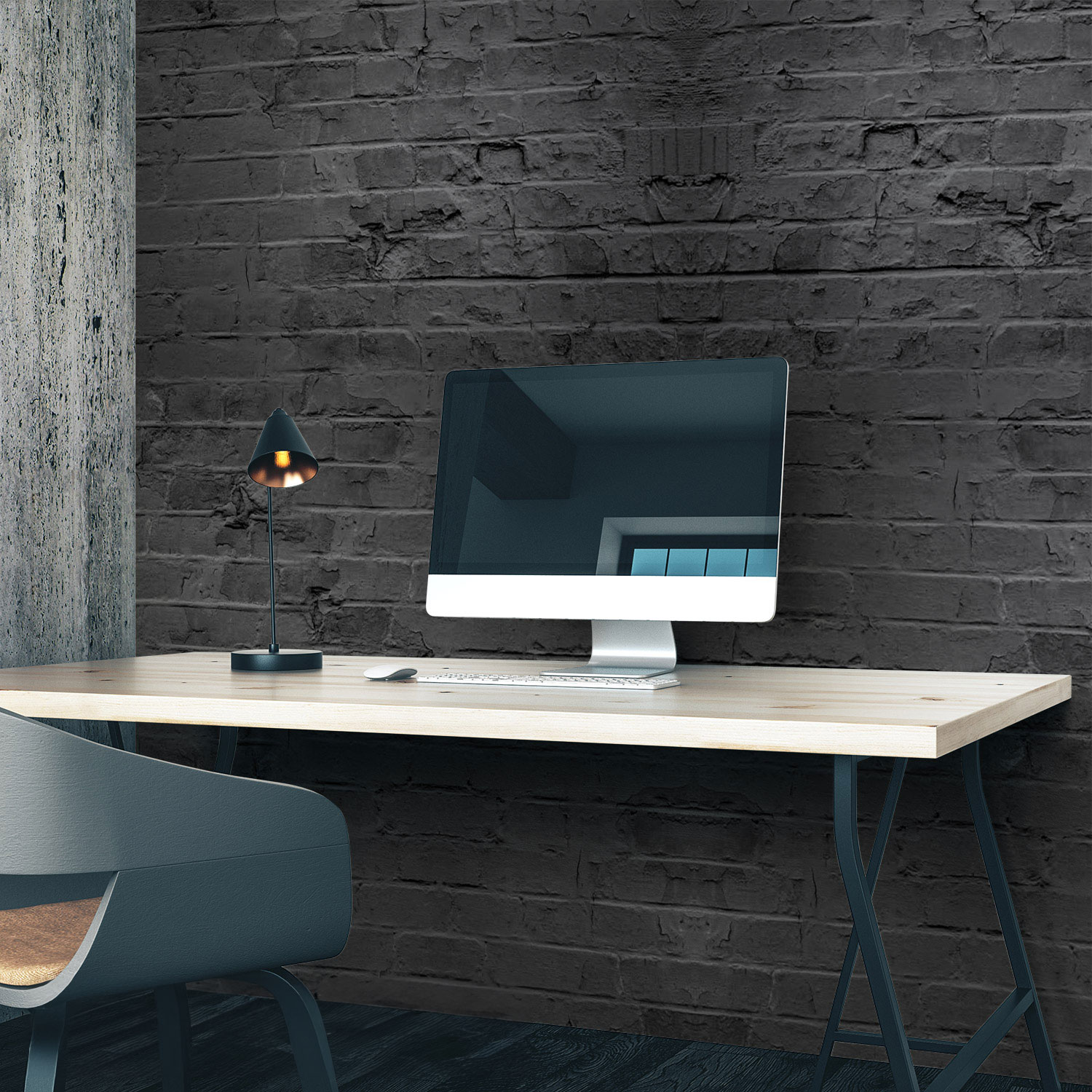 Wandverkleidung für das Büro mit Ziegelsteine V3 Motiv