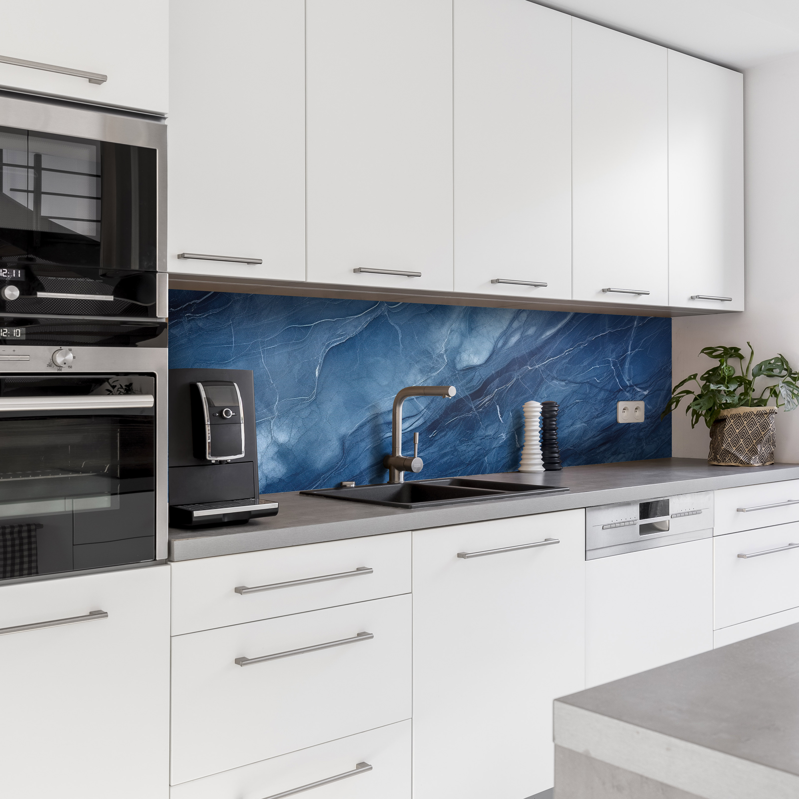 Küchenrückwand mit Marmor V22 Motiv als Fliesenersatz und Spritzschutz 