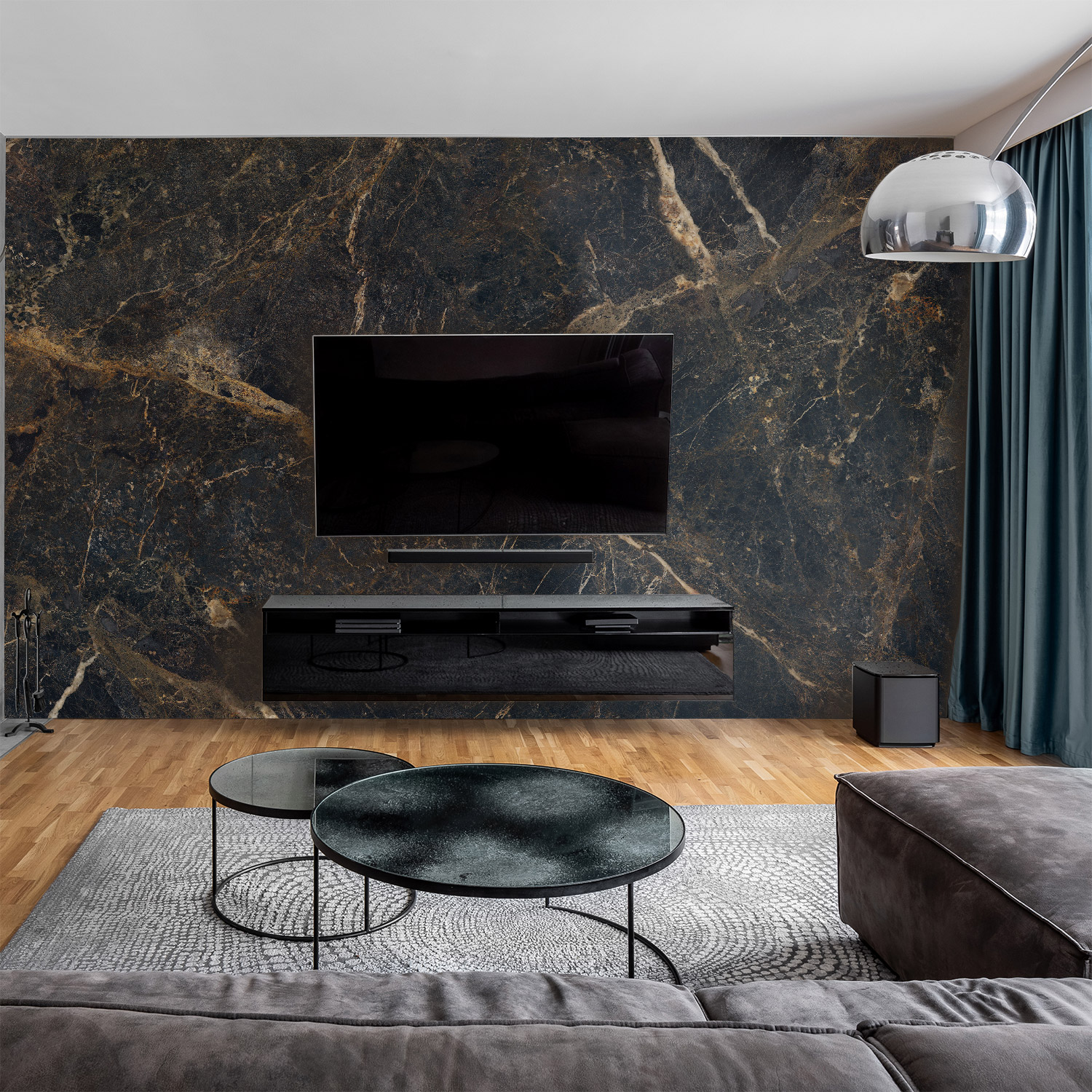 Wandverkleidung für das Wohnzimmer mit Marmor V2 Motiv