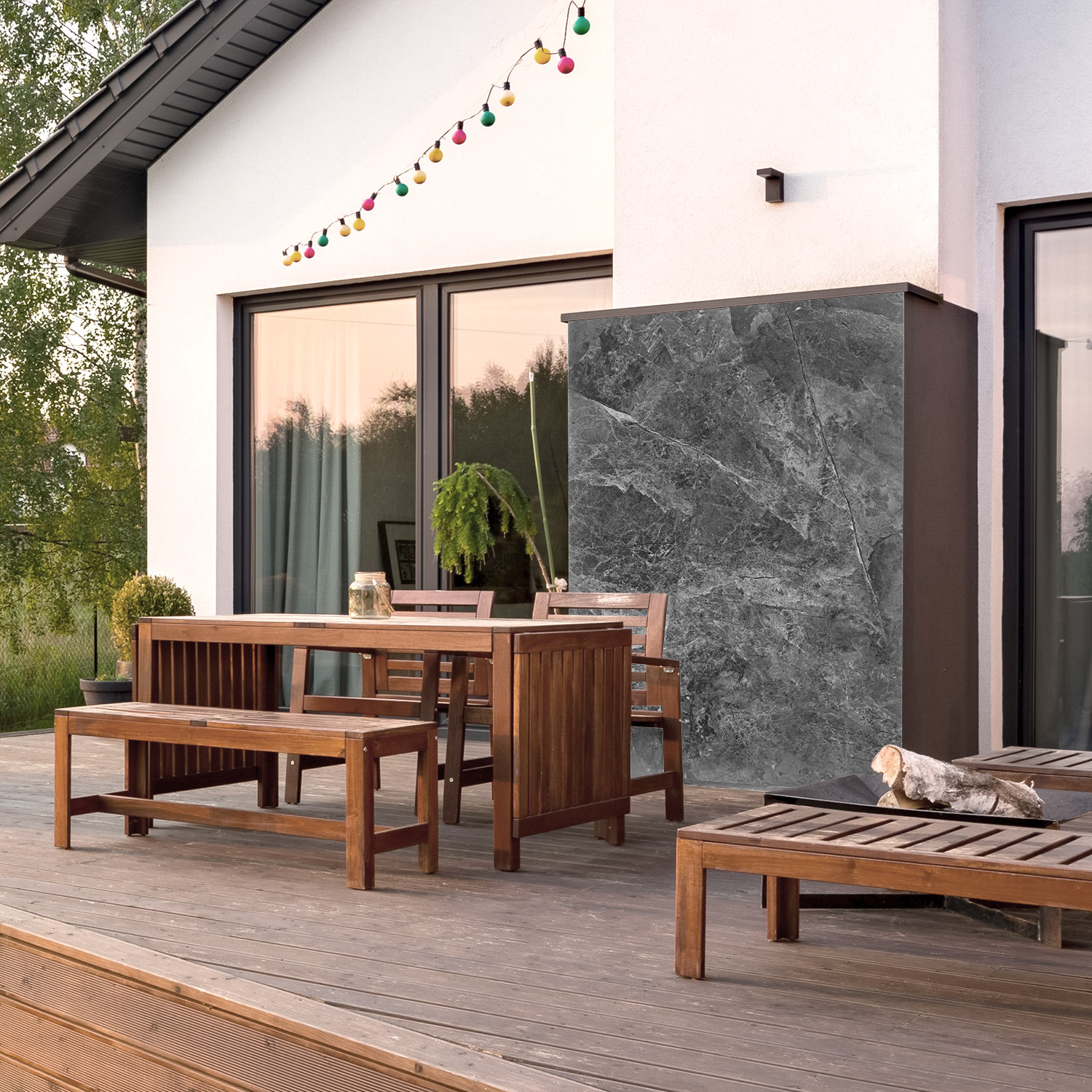Wandverkleidung für den Outdoorbereich mit Marmor V11 Motiv Wandverkleidung für den Outdoorbereich mit Marmor V11 Motiv
