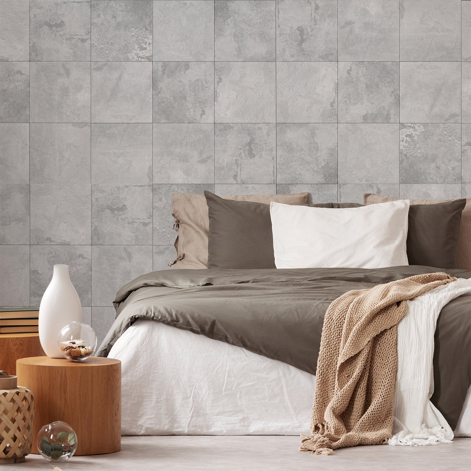 Wandverkleidung für das Schlafzimmer mit Fliesen V2 Motiv