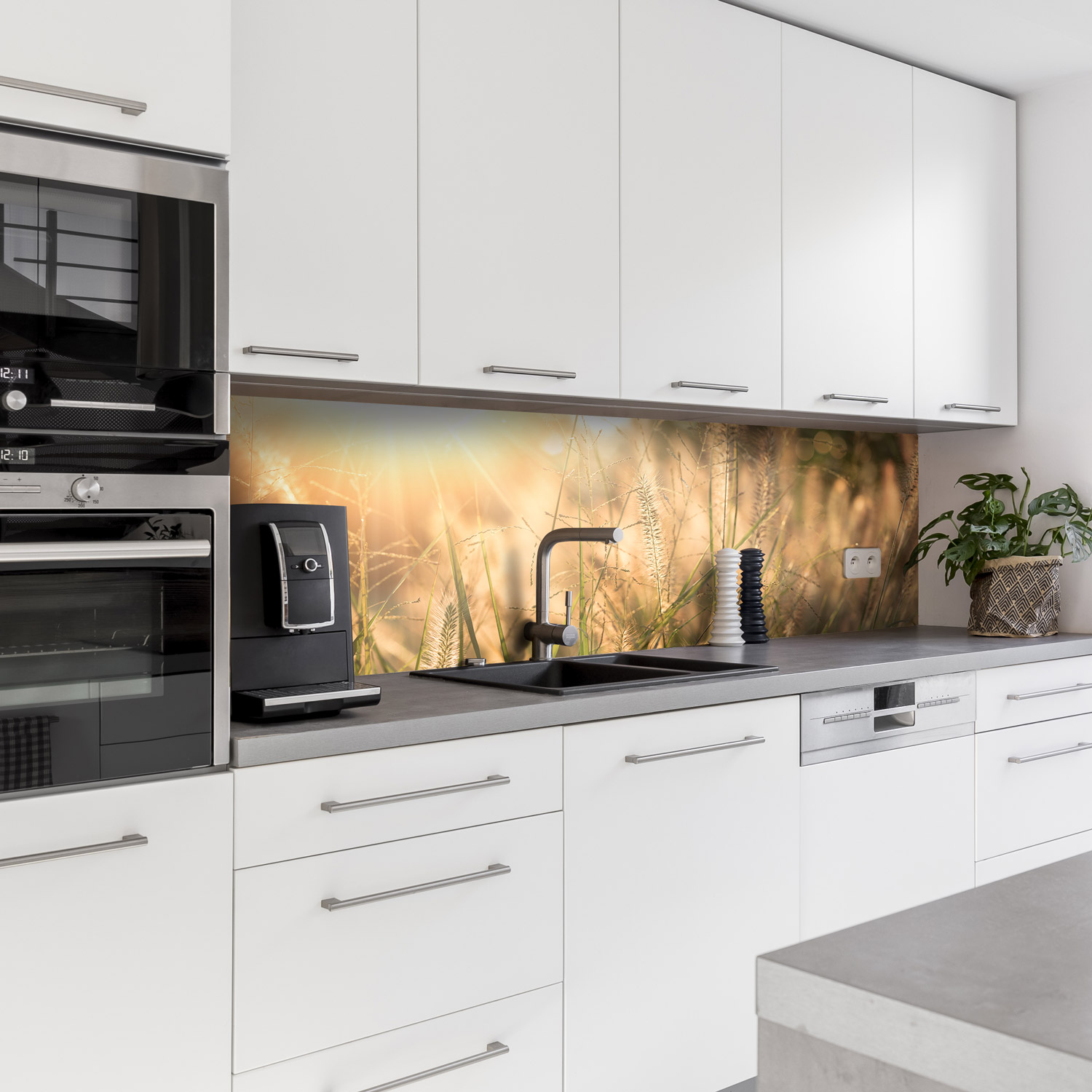 Küchenrückwand mit Dünengras V4 Motiv als Fliesenersatz und Spritzschutz Küchenrückwand mit Dünengras V4 Motiv als Fliesenersatz und Spritzschutz