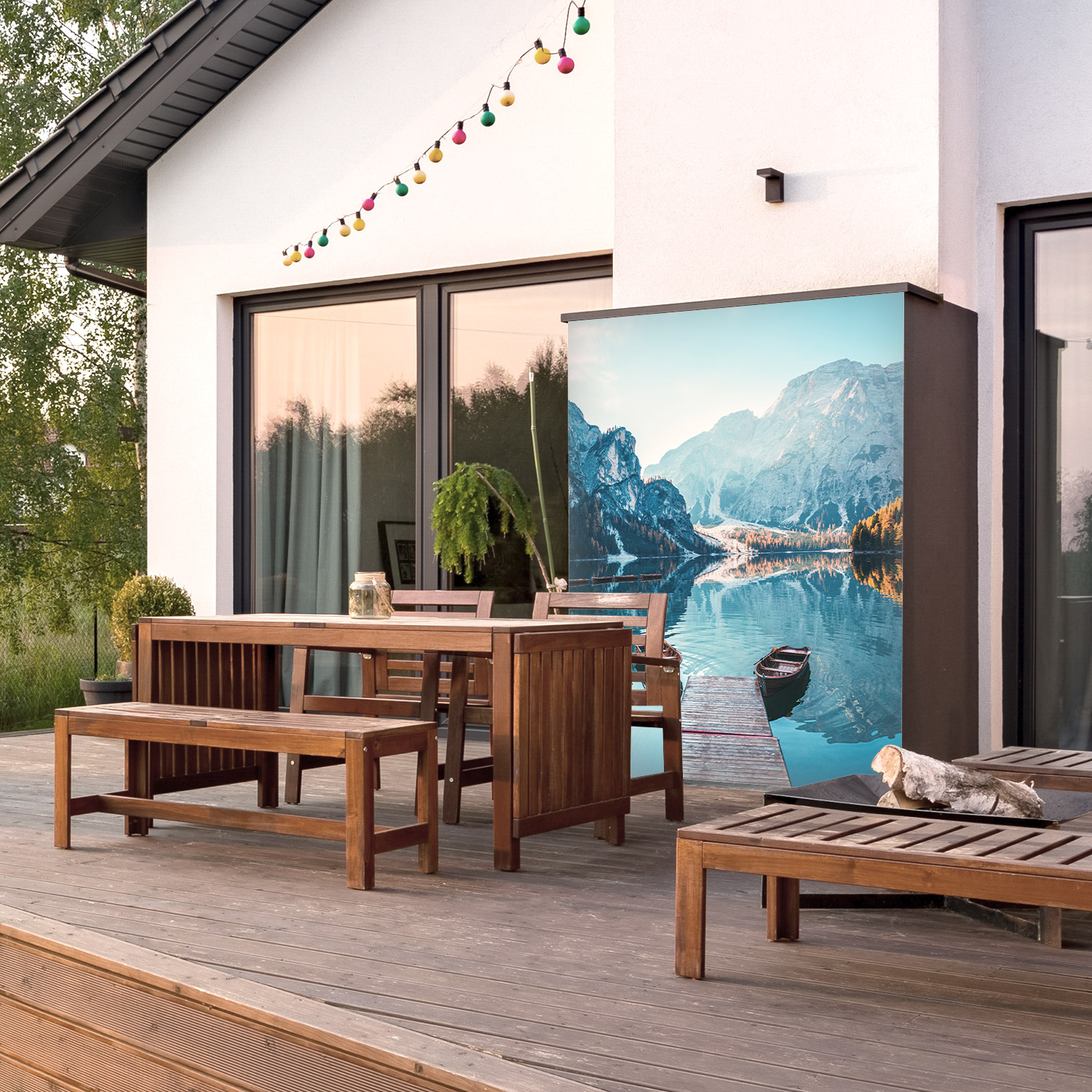 Wandverkleidung für den Outdoorbereich mit Berg V4 Motiv Wandverkleidung für den Outdoorbereich mit Berg V4 Motiv