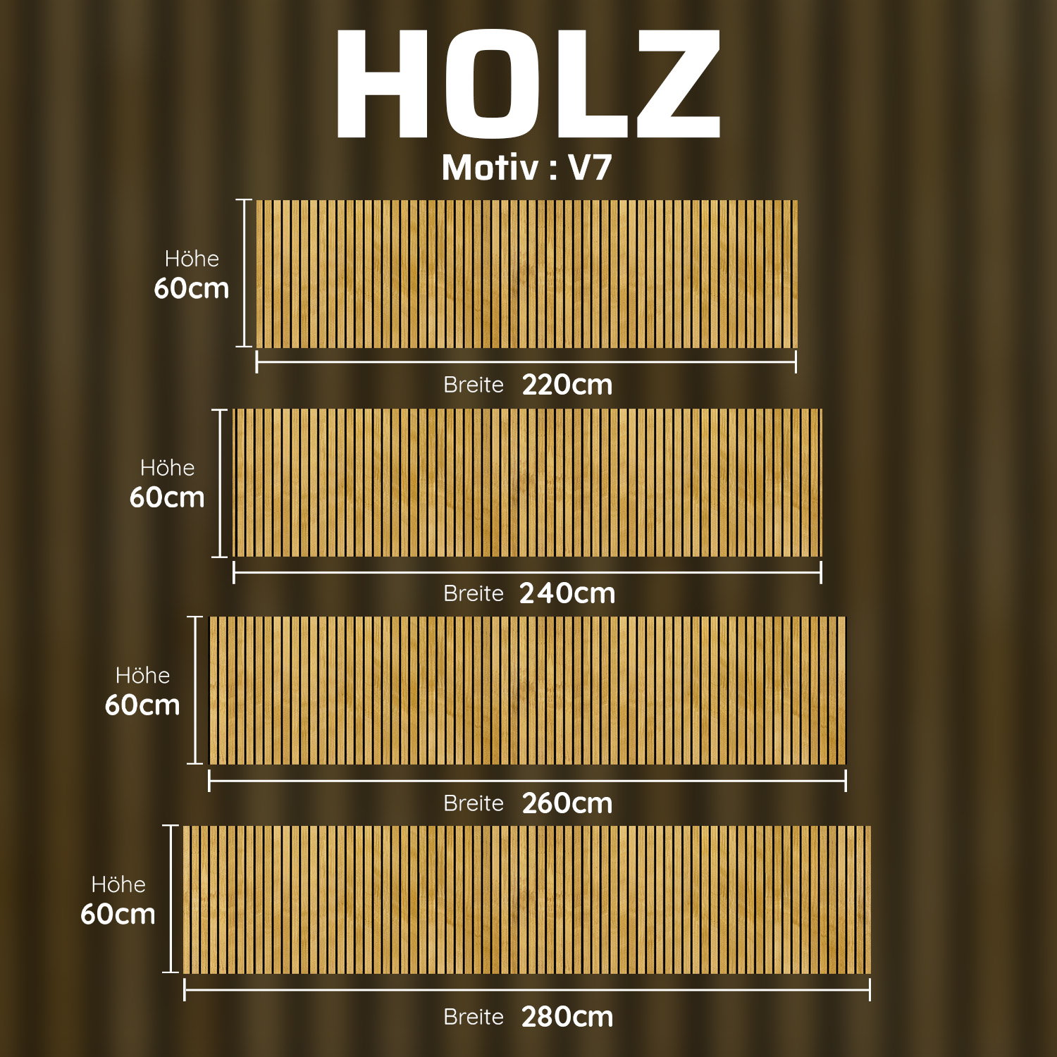 Küchenrückwand mit Holz V7  Motiv als Fliesenersatz und Spritzschutz