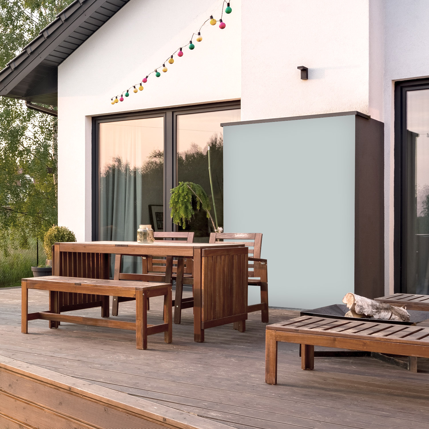 Wandverkleidung für den Outdoorbereich in Grau Unifarbe Wandverkleidung für den Outdoorbereich in Grau Unifarbe