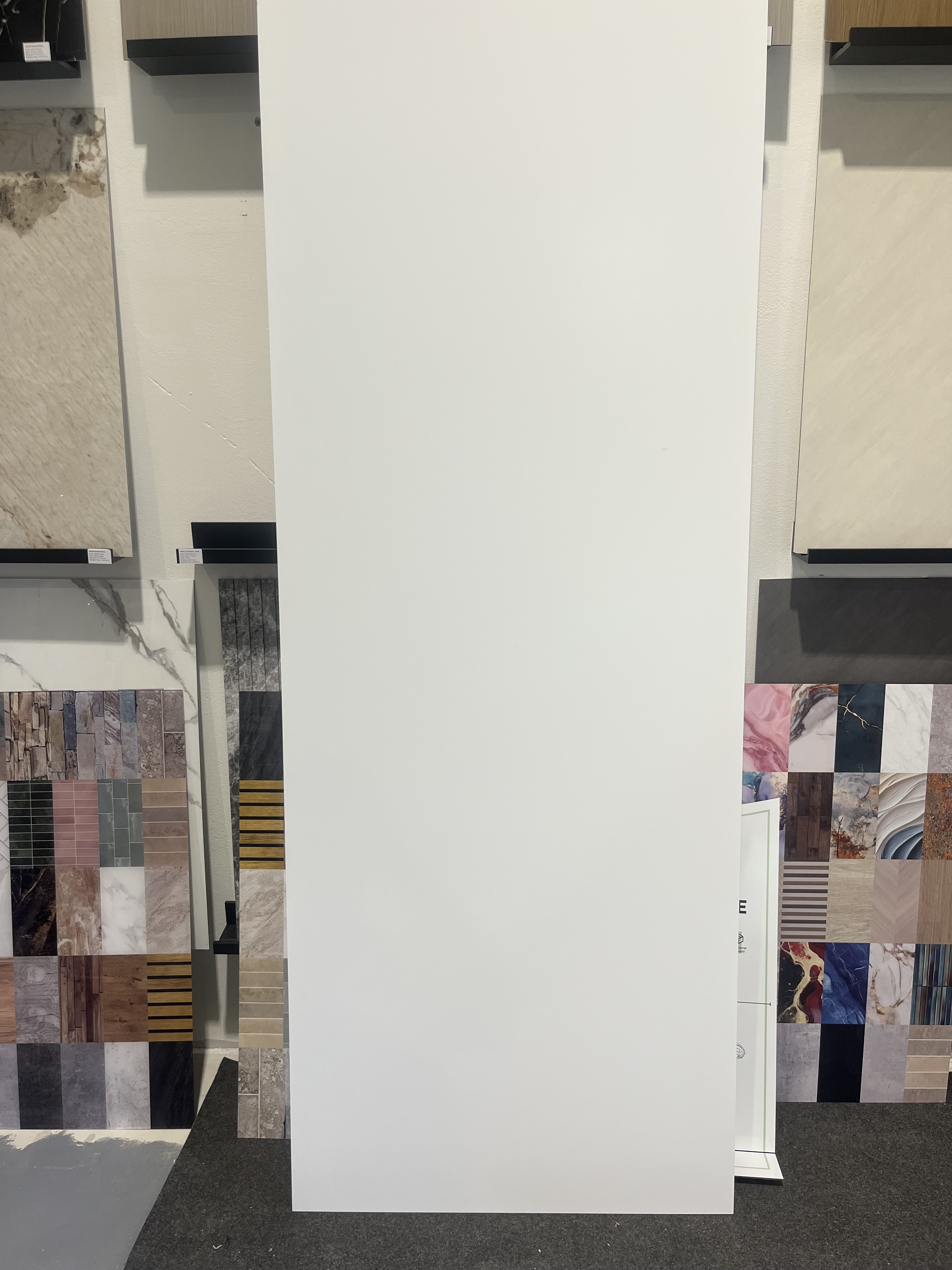 Duschrückwand aus Aluminium, 1tlg., Motiv: Unifarbe Weiß V1, Größe: 245,5 x 90cm, hochglänzend (B-Ware)