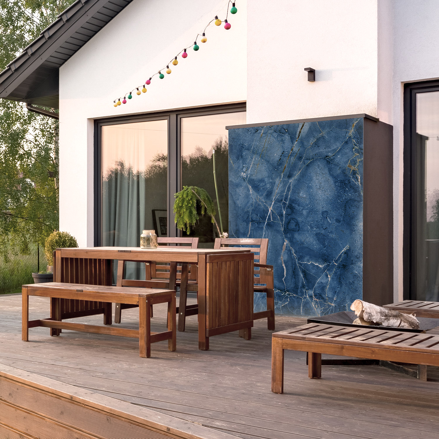 Wandverkleidung für den Outdoorbereich mit Marmor V6 Motiv Wandverkleidung für den Outdoorbereich mit Marmor V6 Motiv