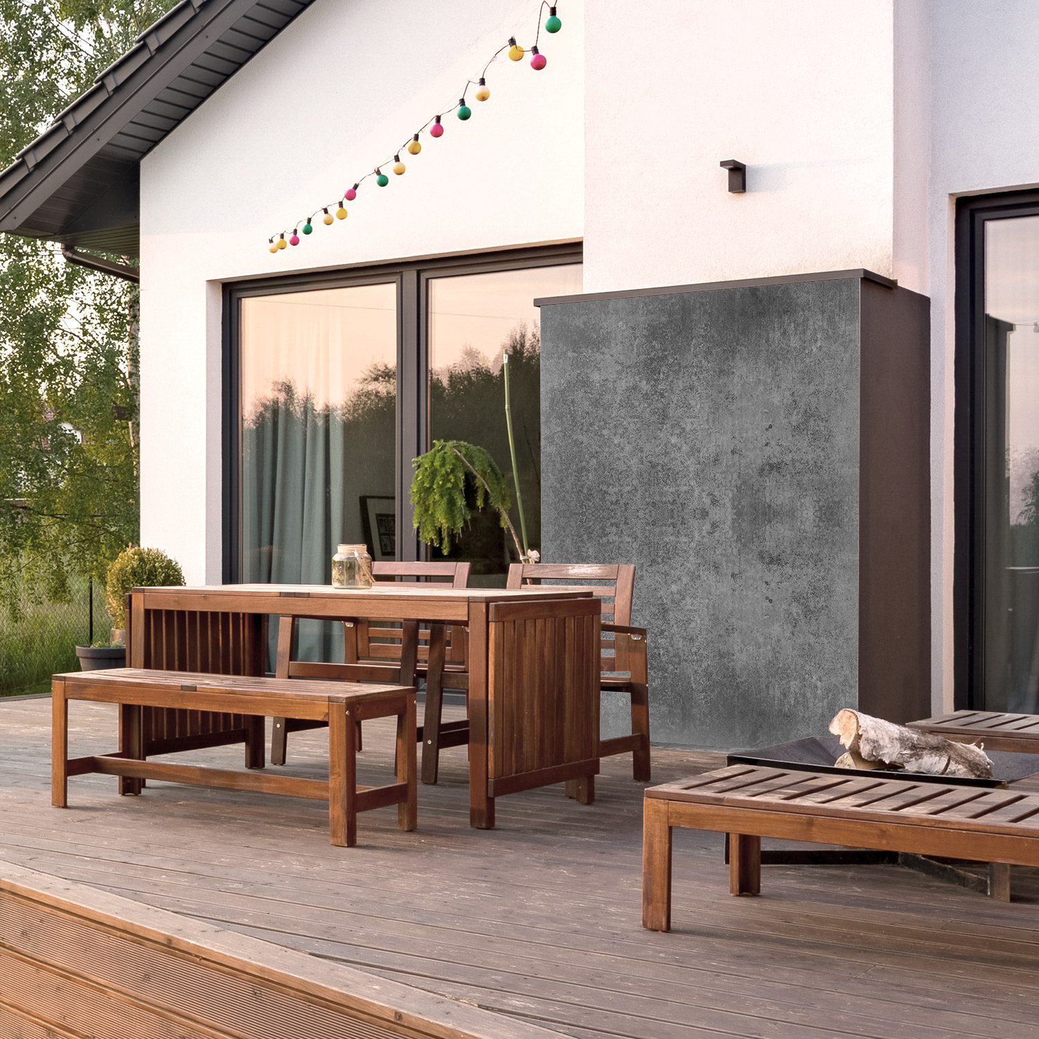 Wandverkleidung für den Outdoorbereich mit Beton V2 Motiv Wandverkleidung für den Outdoorbereich mit Beton V2 Motiv