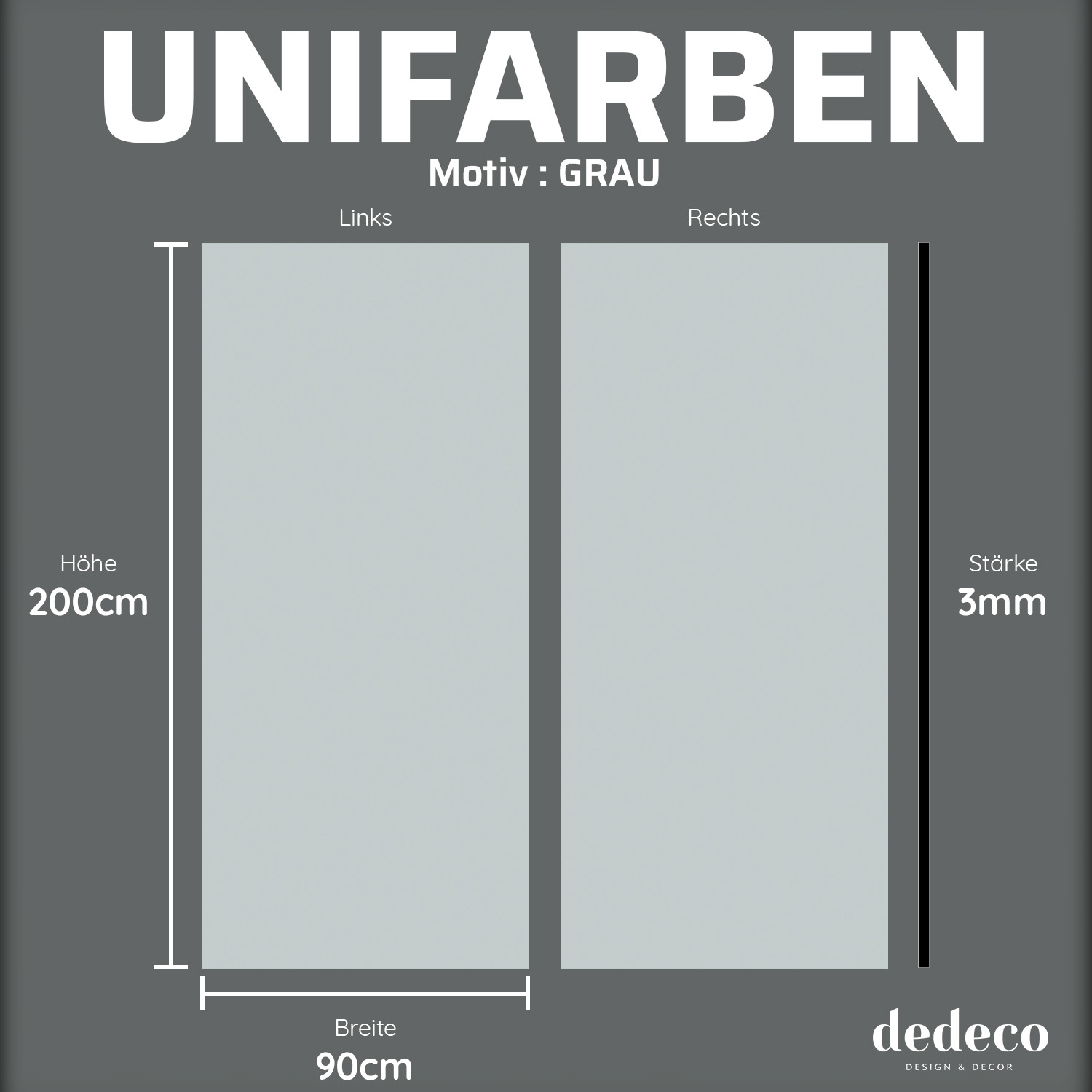 Duschrückwand mit Unifarben Motiv, als Badrückwand zum Fliesenersatz
