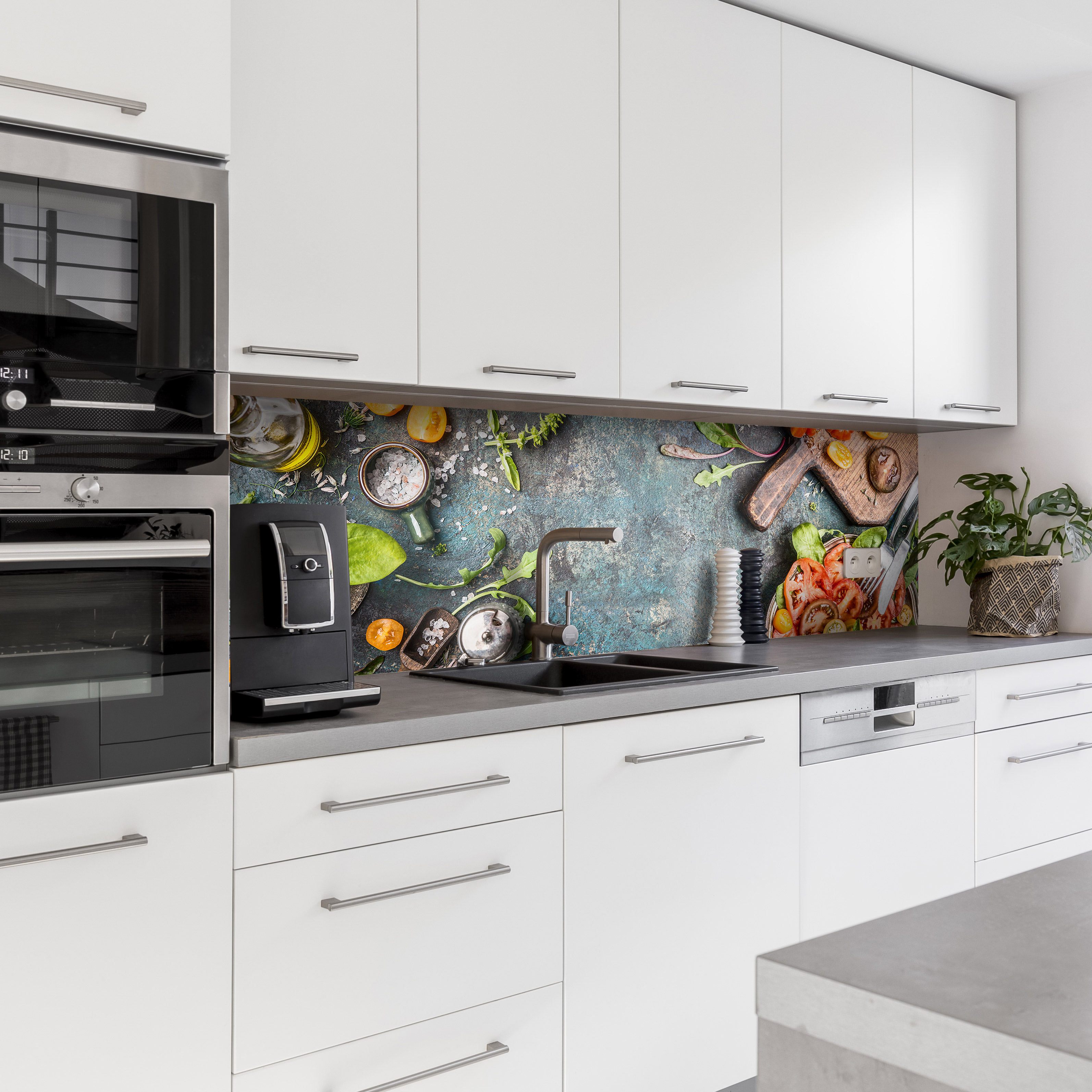 Küchenrückwand mit Obst & Gemüse V3 Motiv als Fliesenersatz und Spritzschutz Küchenrückwand mit Obst & Gemüse V3 Motiv als Fliesenersatz und Spritzschutz