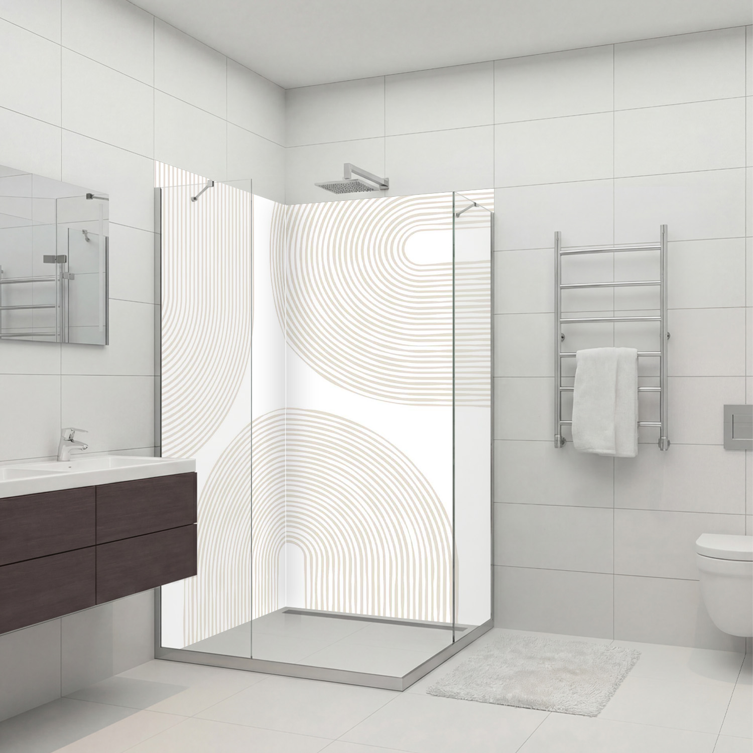 Duschrückwand mit Abstrakt V8 Motiv