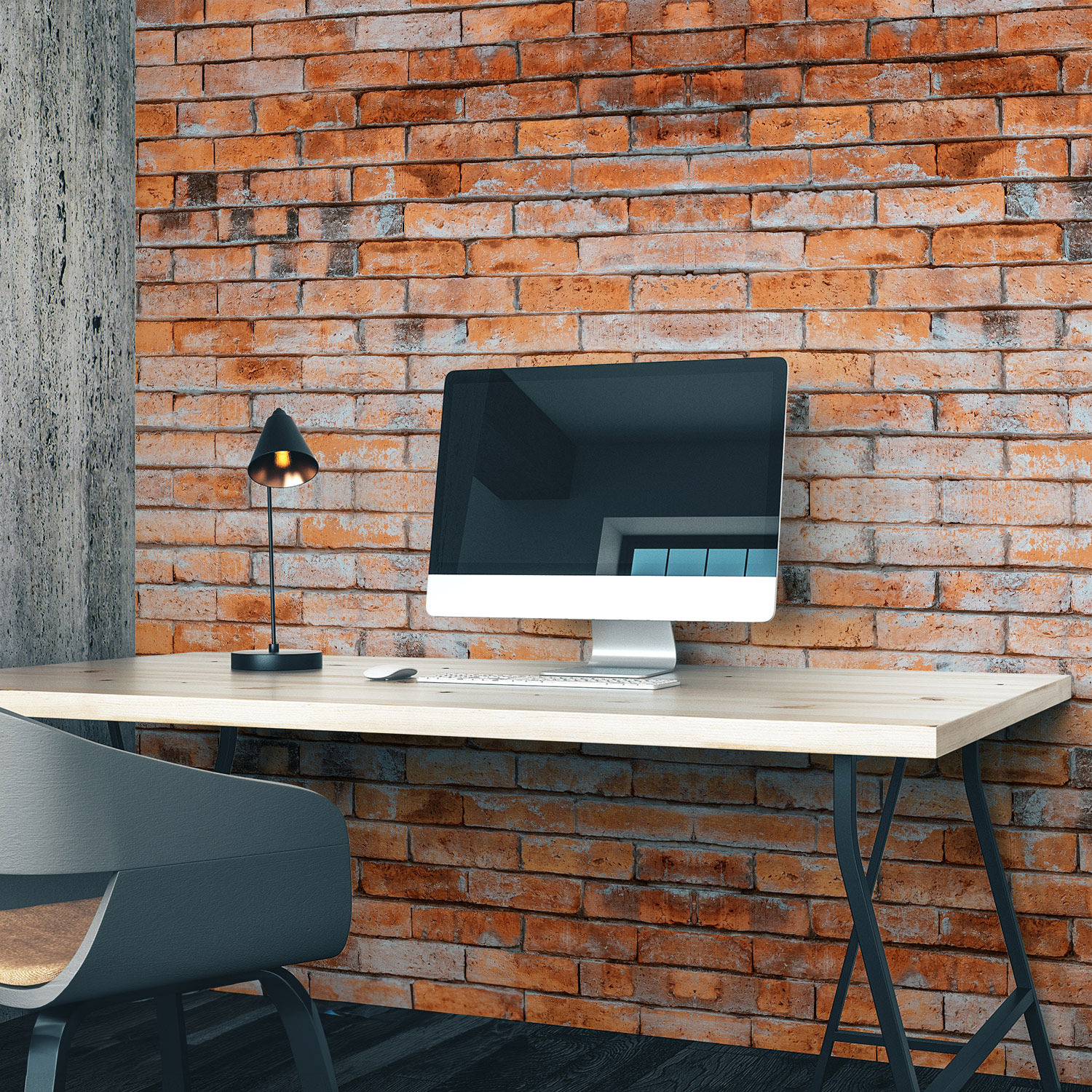 Wandverkleidung für das Büro mit Ziegelsteine V1 Motiv