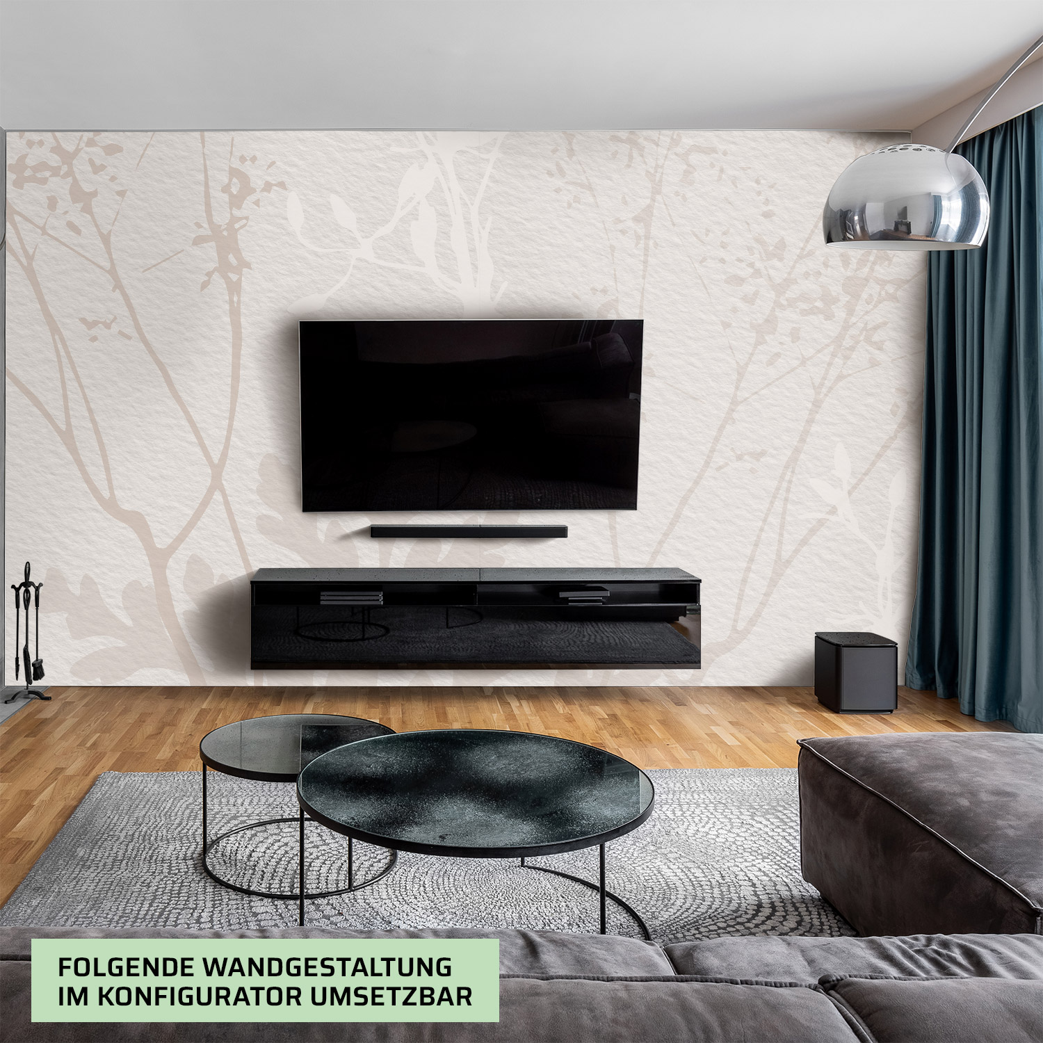 Wandverkleidung für das Wohnzimmer mit Kunst V7 Motiv