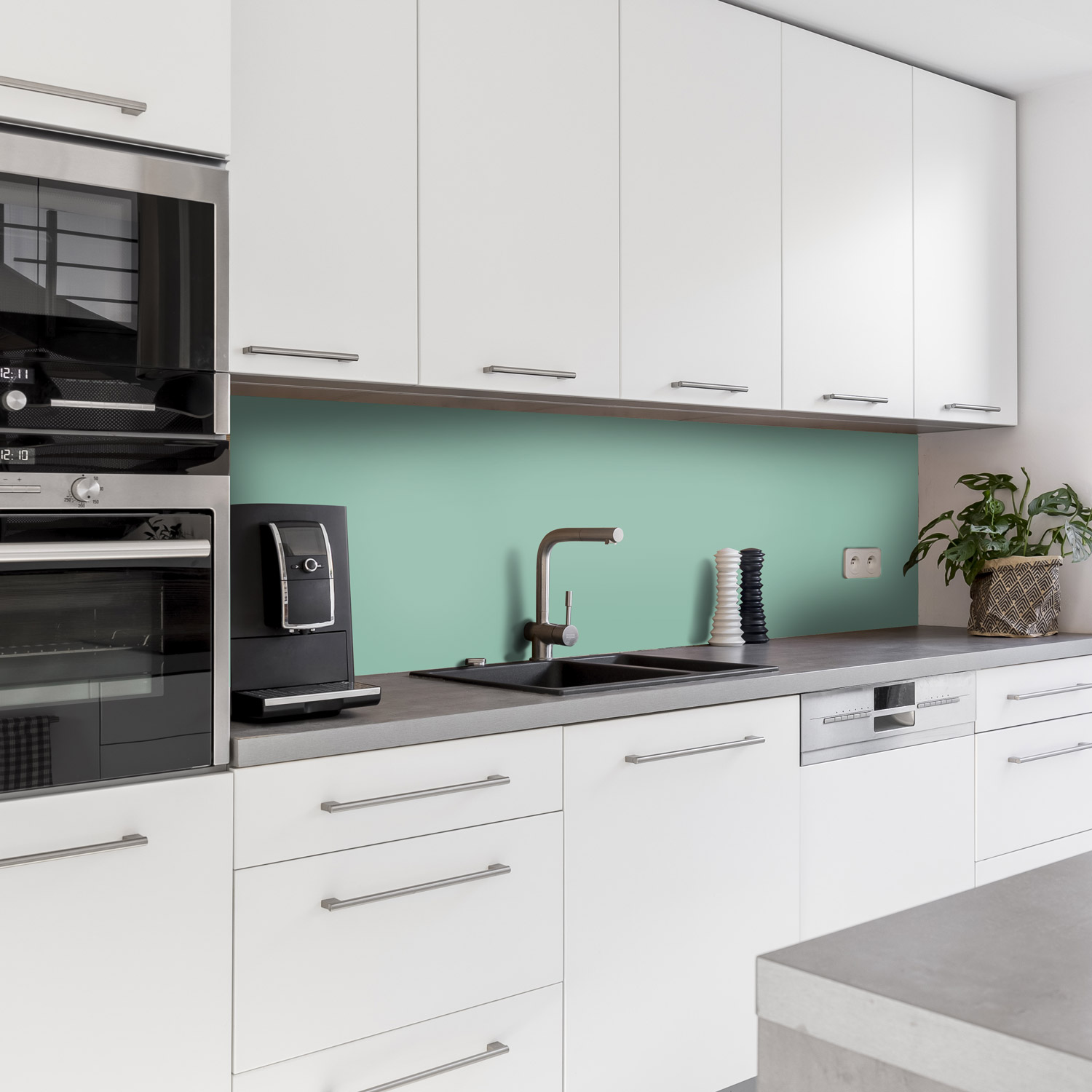  Küchenrückwand mit Unifarben Motiv als Fliesenersatz und Spritzschutz