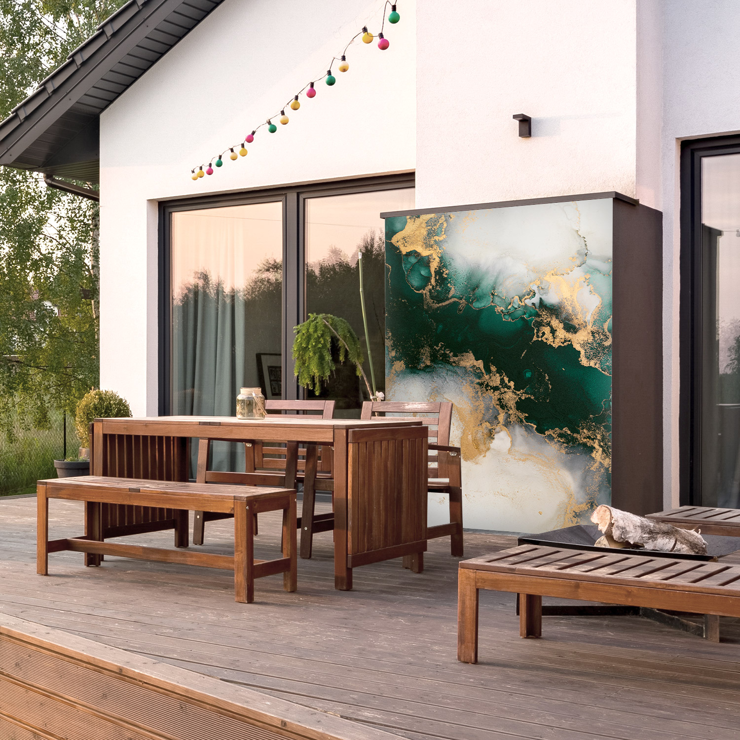 Wandverkleidung für den Outdoorbereich mit Marmor V15 Motiv Wandverkleidung für den Outdoorbereich mit Marmor V15 Motiv