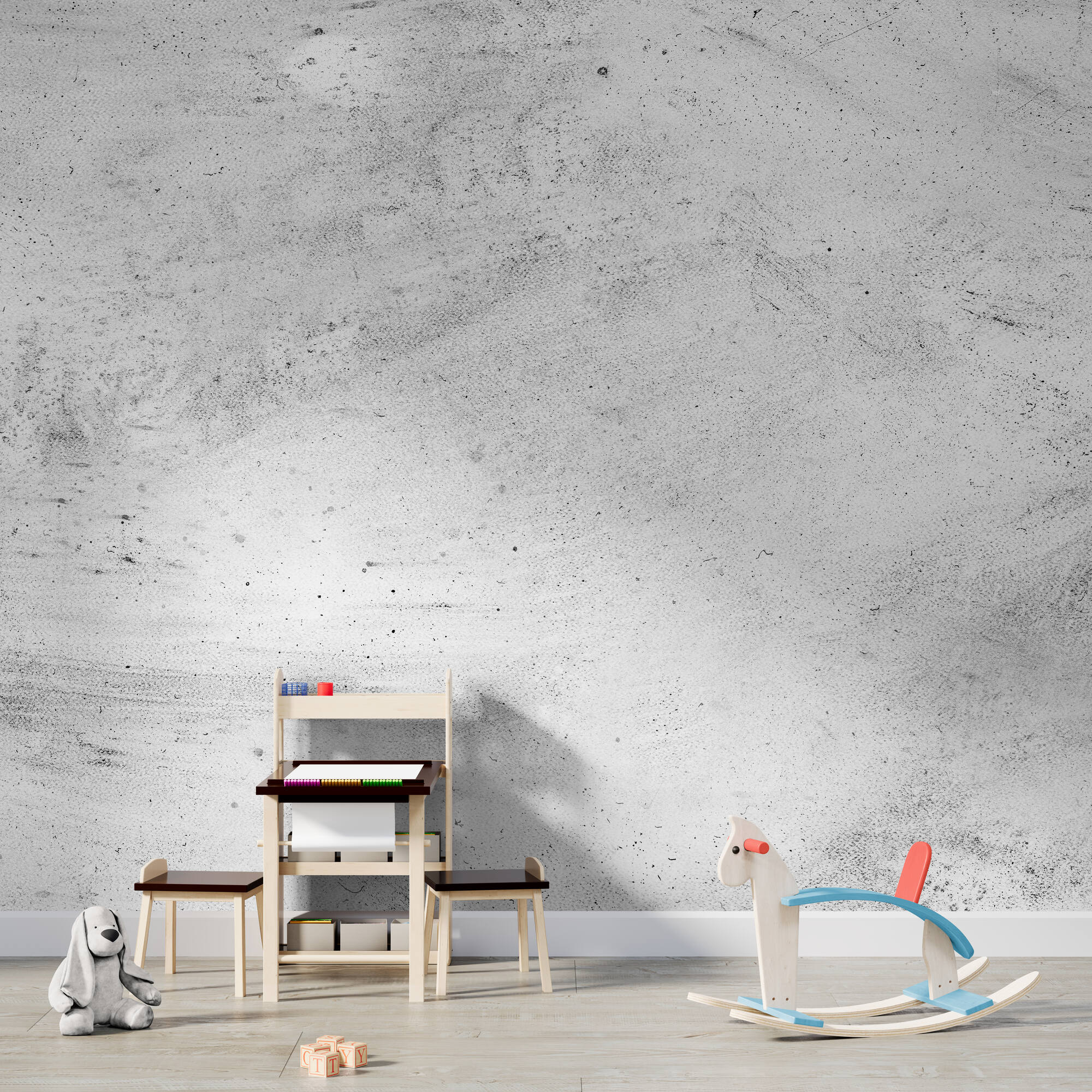 Wandverkleidung für das Kinderzimmer mit Beton V4 Motiv  Wandverkleidung für das Kinderzimmer mit Beton V4 Motiv