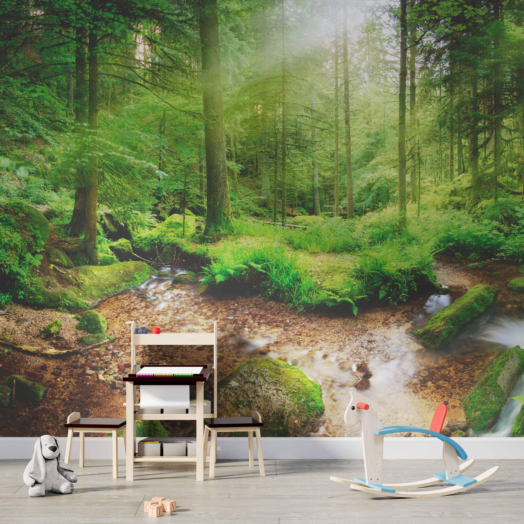 Wandverkleidung für das Kinderzimmer mit Wald V3 Motiv  Wandverkleidung für das Kinderzimmer mit Wald V3 Motiv