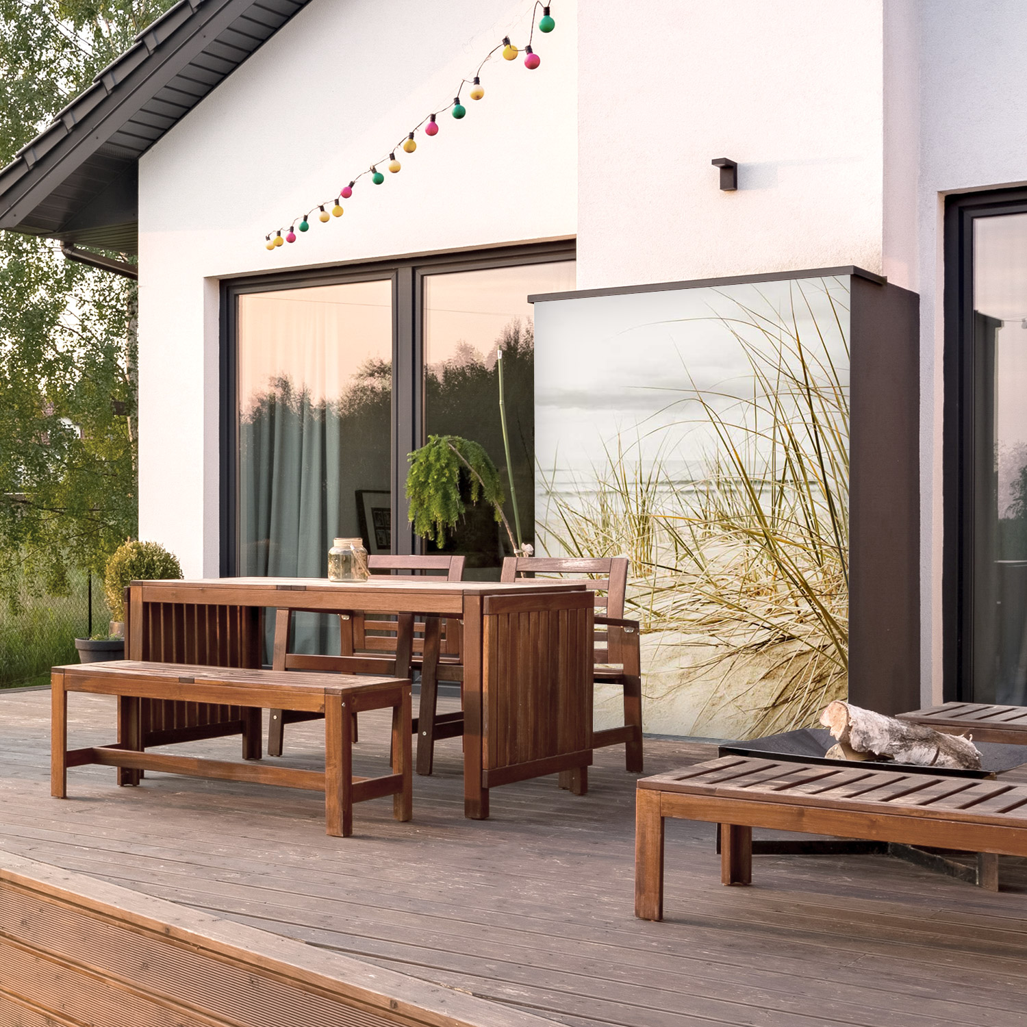 Wandverkleidung für den Outdoorbereich mit Dünengras V1 Motiv Wandverkleidung für den Outdoorbereich mit Dünengras V1 Motiv