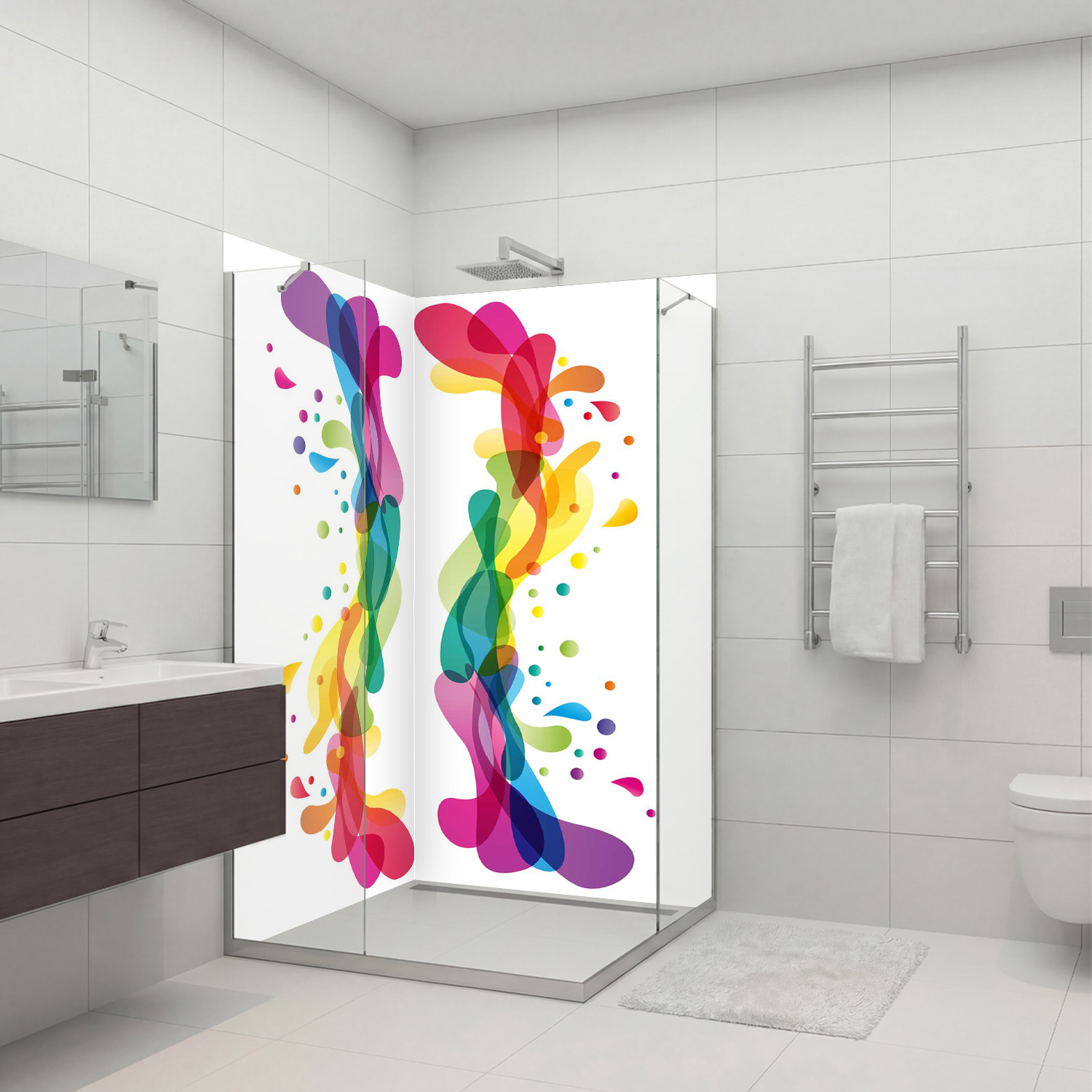 Duschrückwand mit Abstrakt V1 Motiv