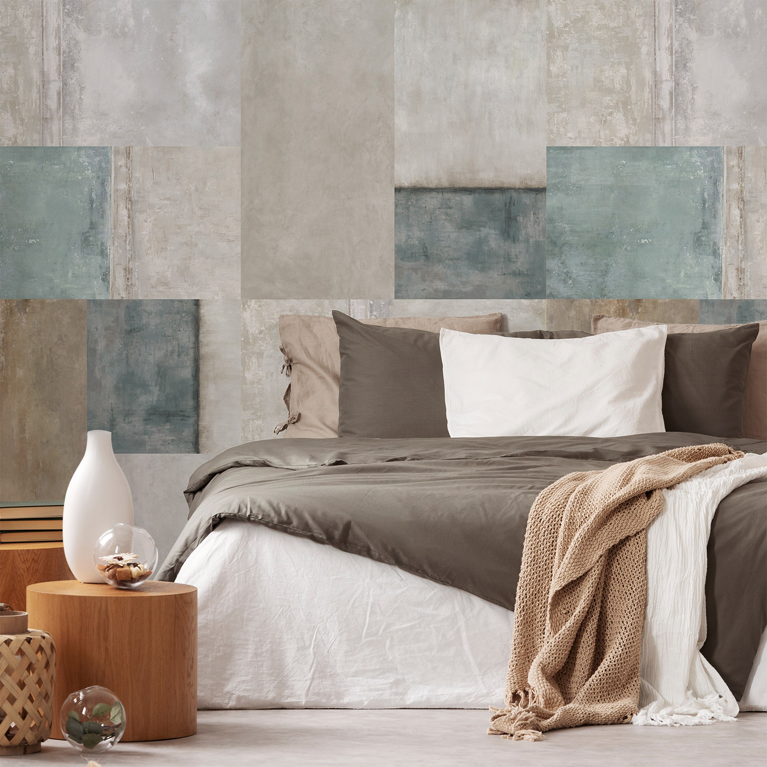 Wandverkleidung für das Schlafzimmer mit Stein V1 Motiv
