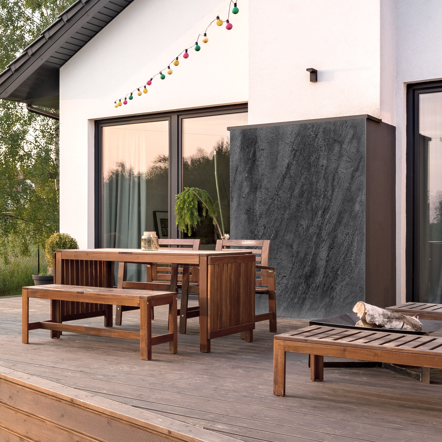 Wandverkleidung für den Outdoorbereich mit Beton V5 Motiv Wandverkleidung für den Outdoorbereich mit Beton V5 Motiv