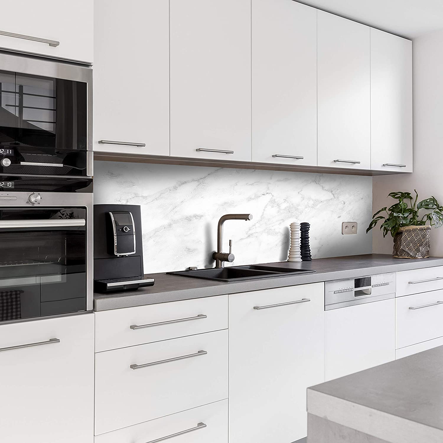 Küchenrückwand mit Marmor V1 Motiv als Fliesenersatz und Spritzschutz