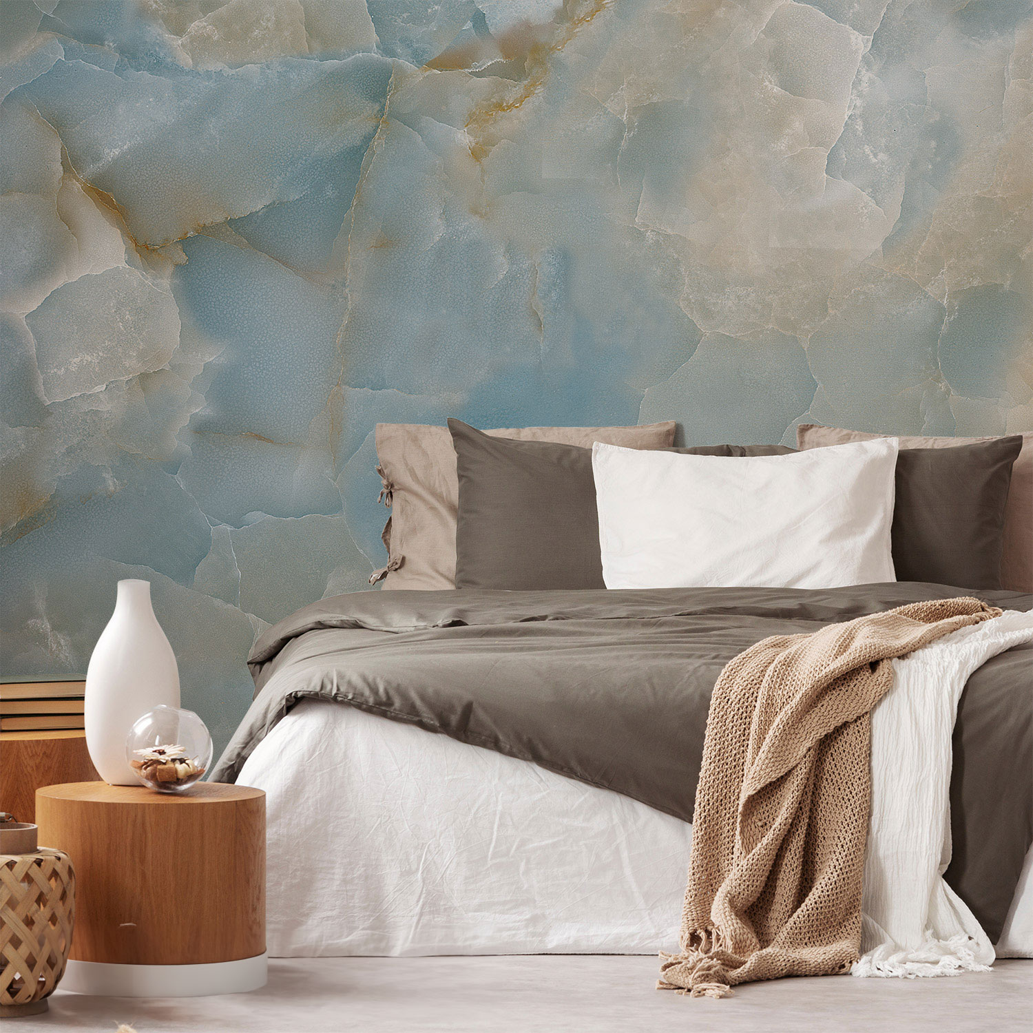 Wandverkleidung für das Schlafzimmer mit Marmor V8 Motiv Wandverkleidung für das Schlafzimmer mit Marmor V8 Motiv