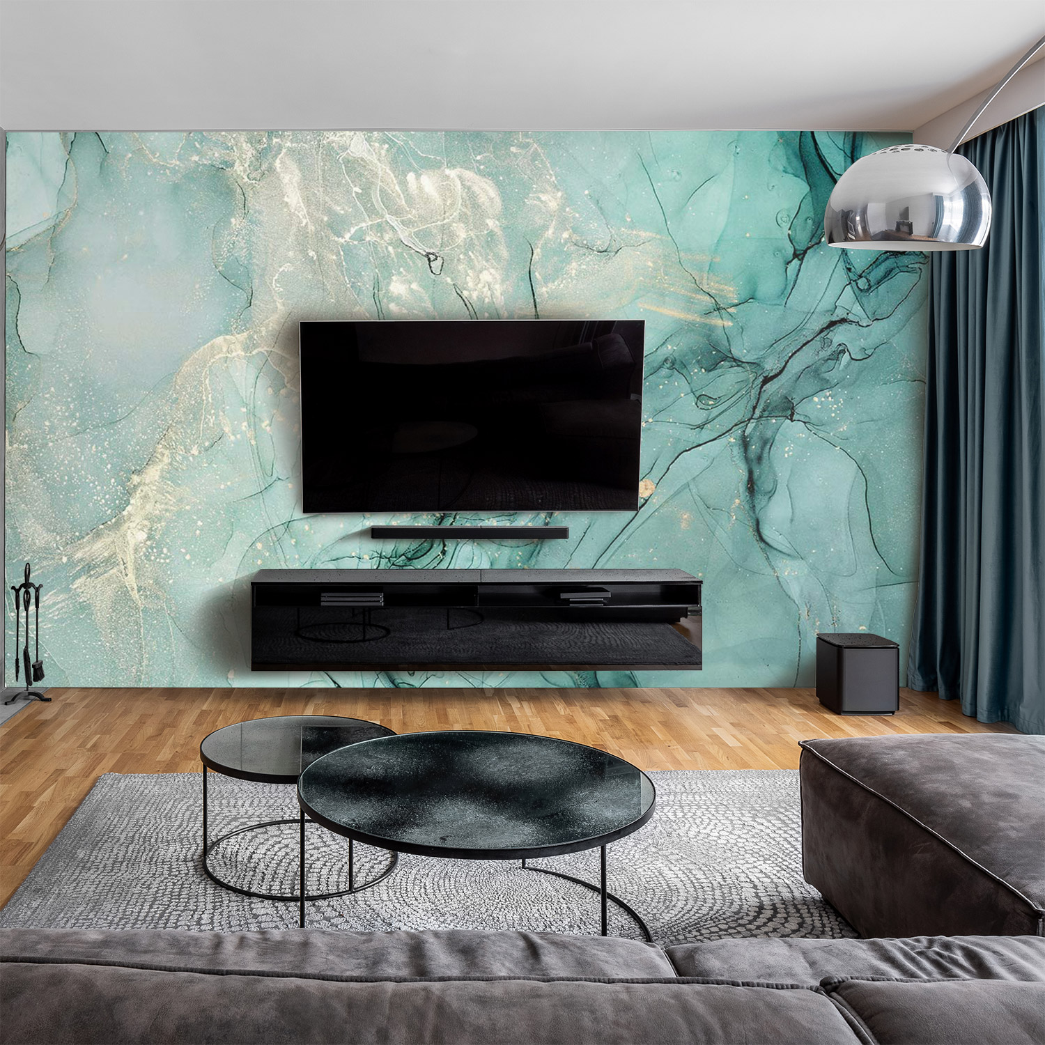 Wandverkleidung für das Wohnzimmer mit Marmor V19 Motiv