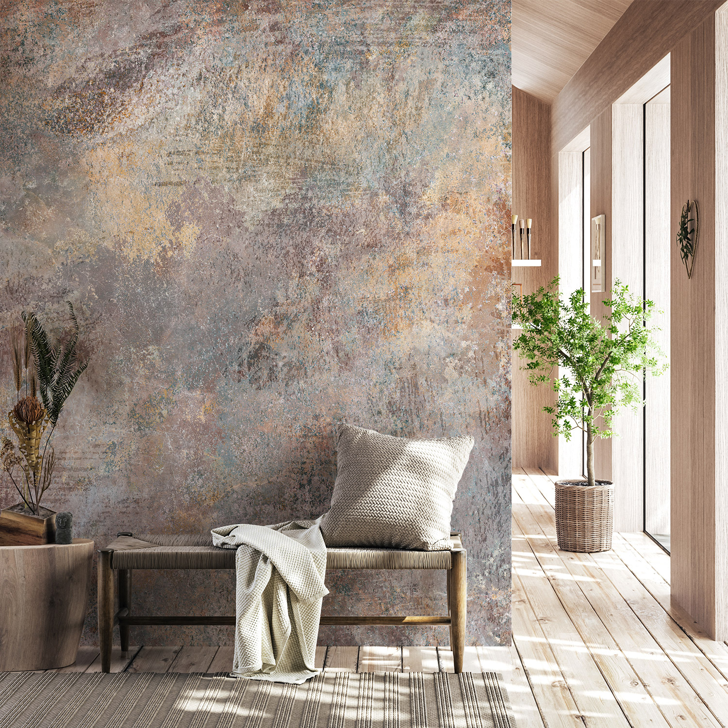 Wandverkleidung für den Flur mit Rost V2 Motiv Wandverkleidung für den Flur mit Rost V2 Motiv