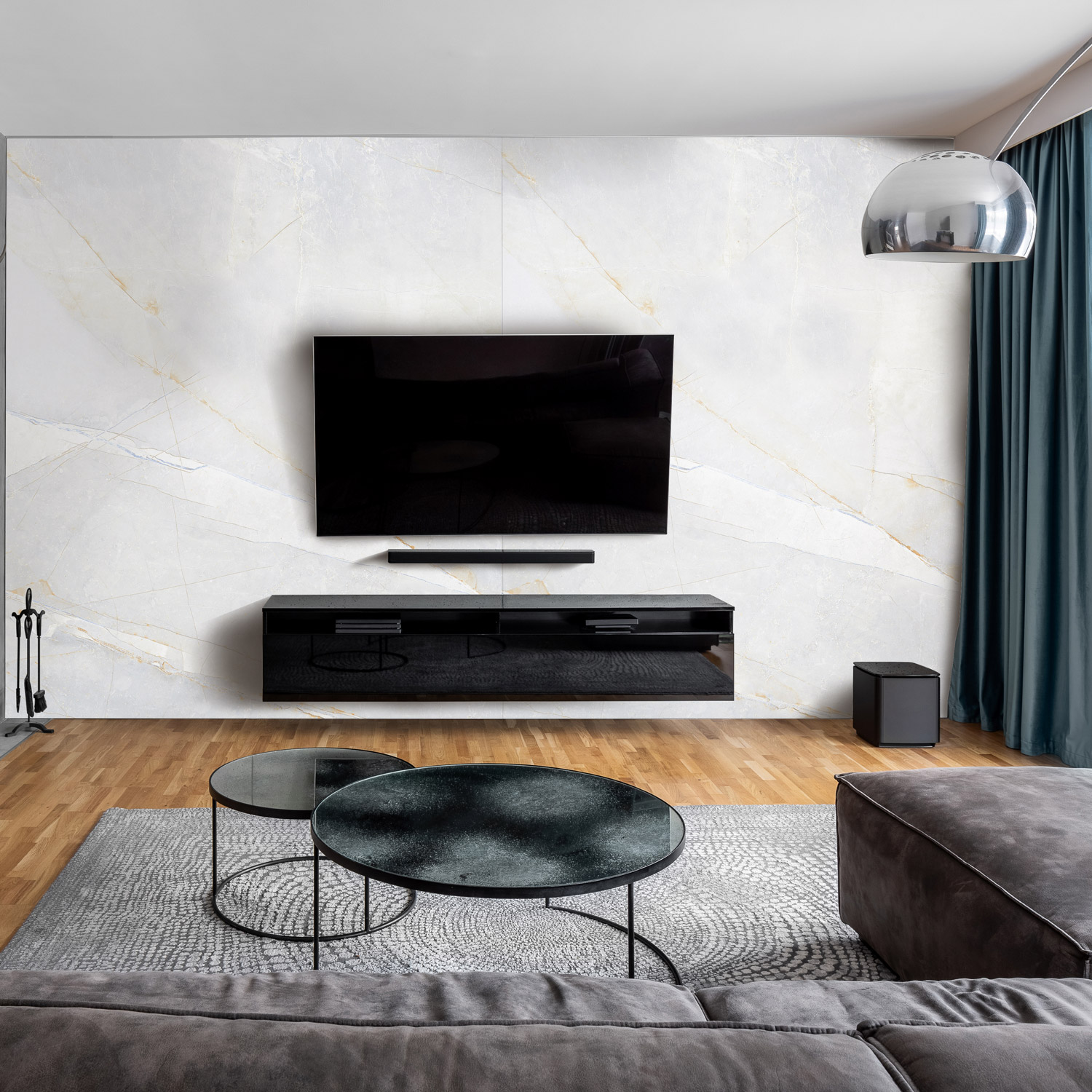 Wohnrückwand aus PVC-Folie, 1tlg., Motiv: Marmor V1, Größe: 250x100cm, (B-Ware)