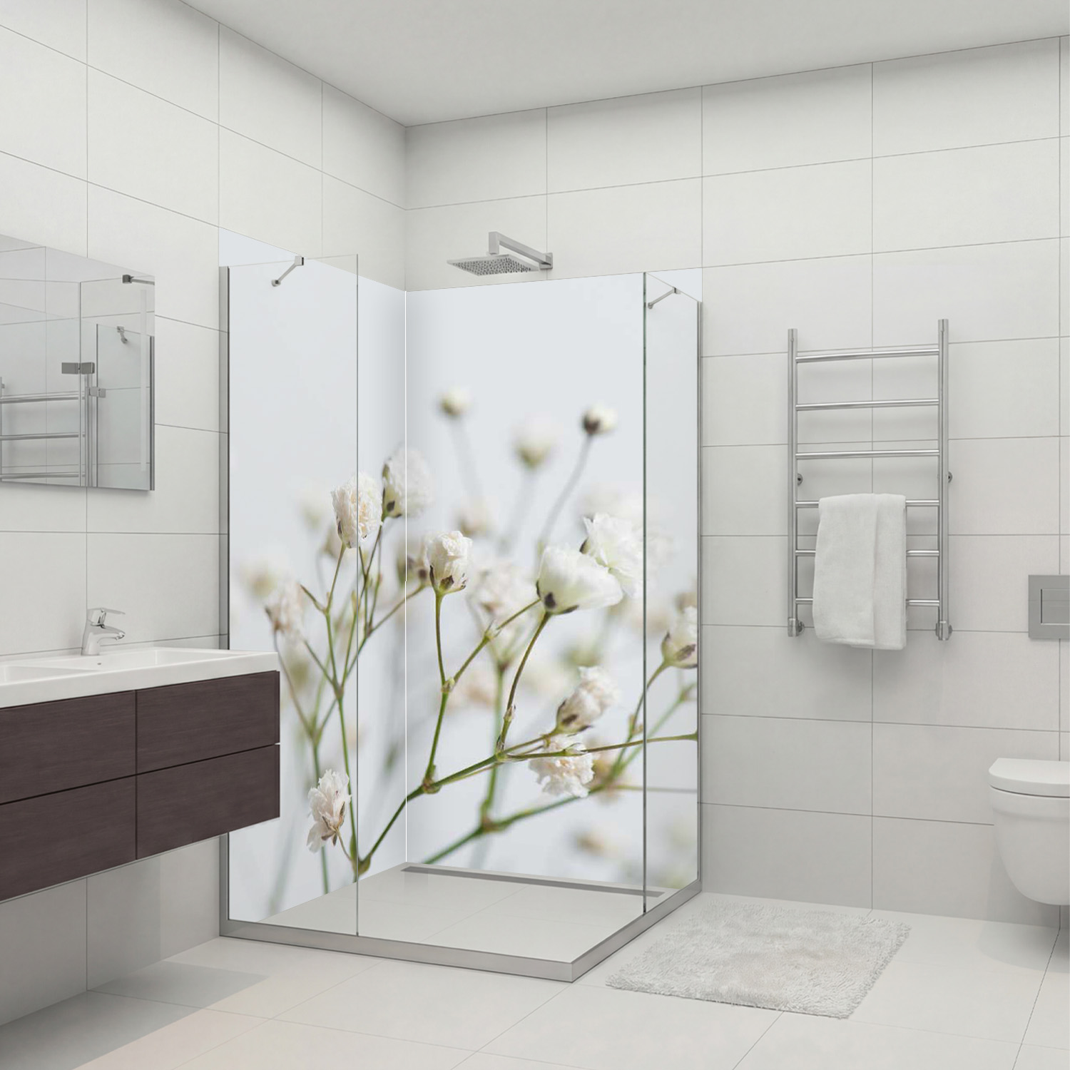 Duschrückwand Blumen V4 Motiv