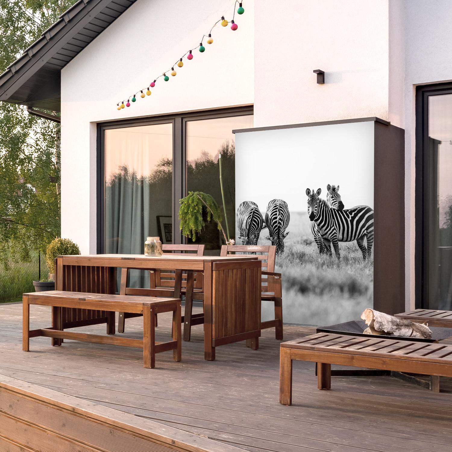 Wandverkleidung für den Outdoorbereich mit Tierwelt V3 Motiv