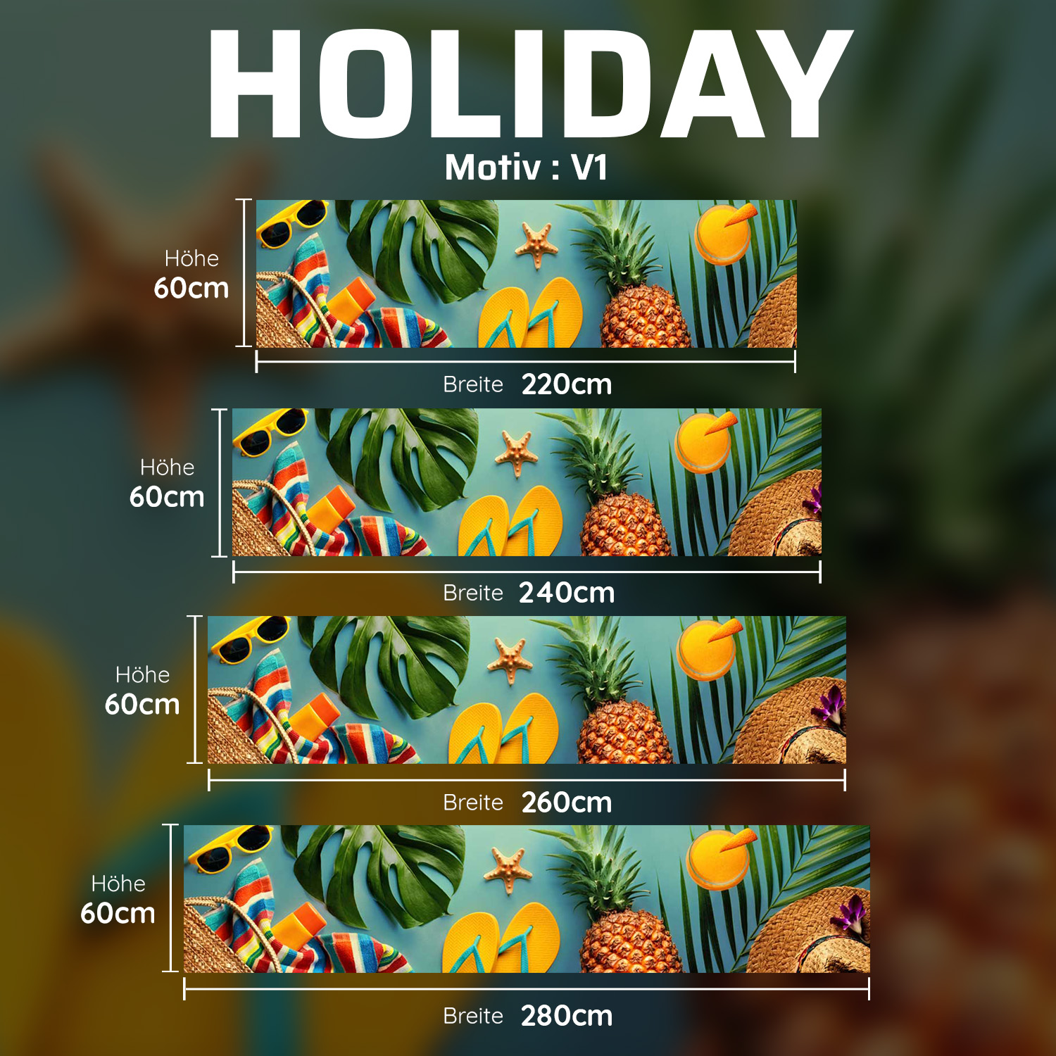 Küchenrückwand mit Holiday V1 Motiv als Fliesenersatz und Spritzschutz