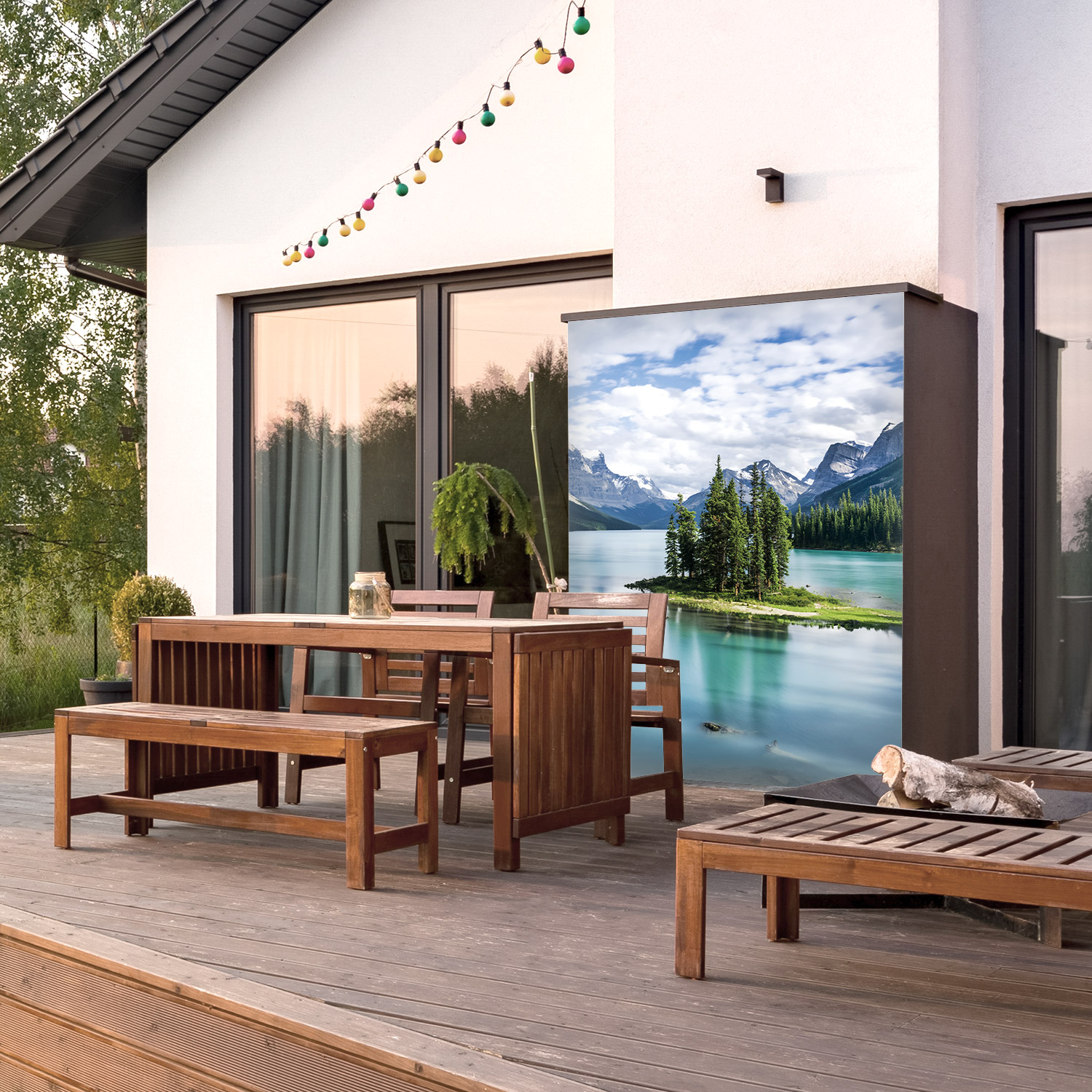 Wandverkleidung für den Outdoorbereich mit Berg V2 Motiv Wandverkleidung für den Outdoorbereich mit Berg V2 Motiv