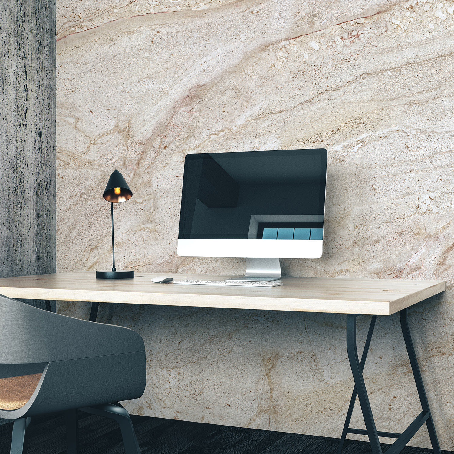 Wandverkleidung für das Büro mit Marmor V9 Motiv