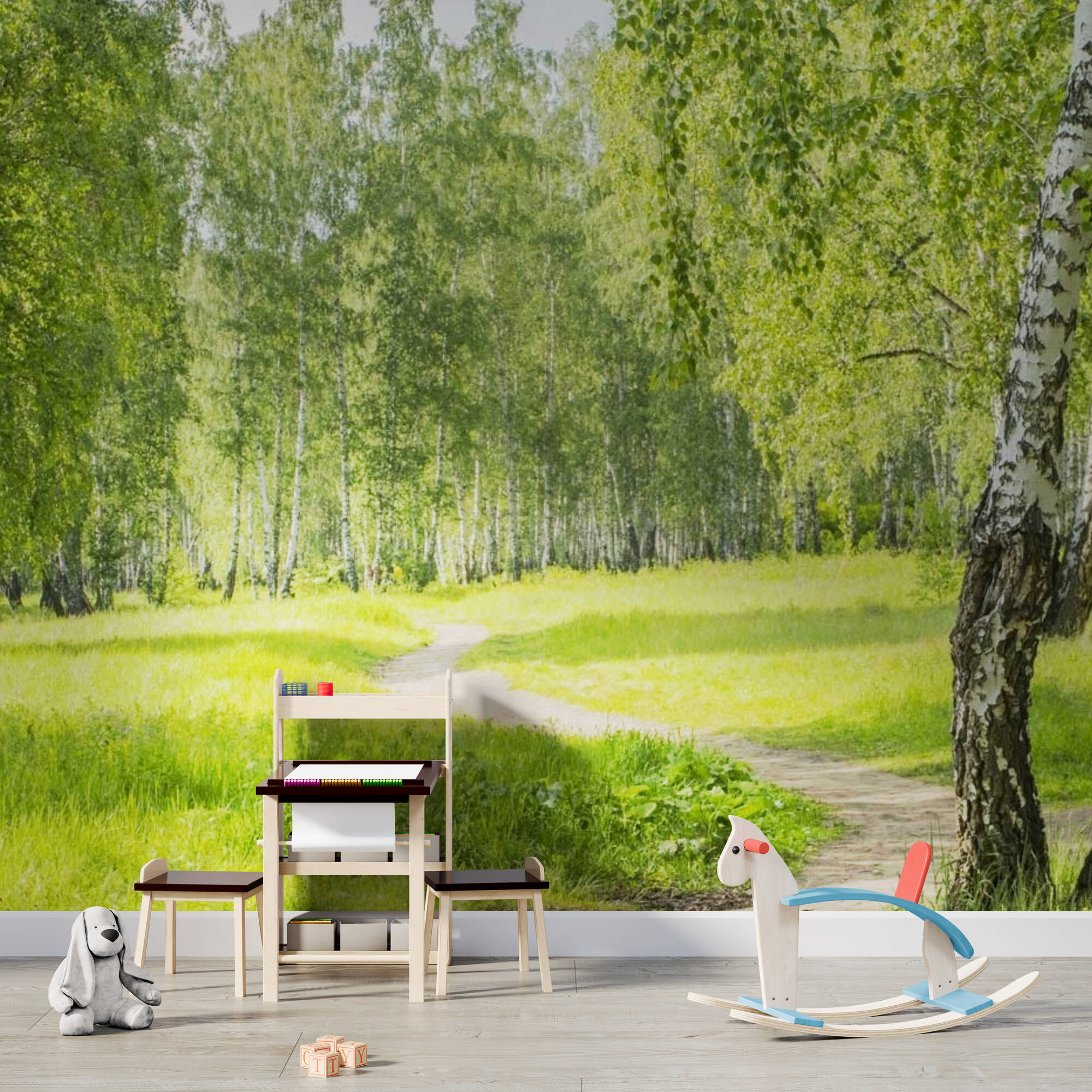 Wandverkleidung für das Kinderzimmer mit Wald V2 Motiv Wandverkleidung für das Kinderzimmer mit Wald V2 Motiv