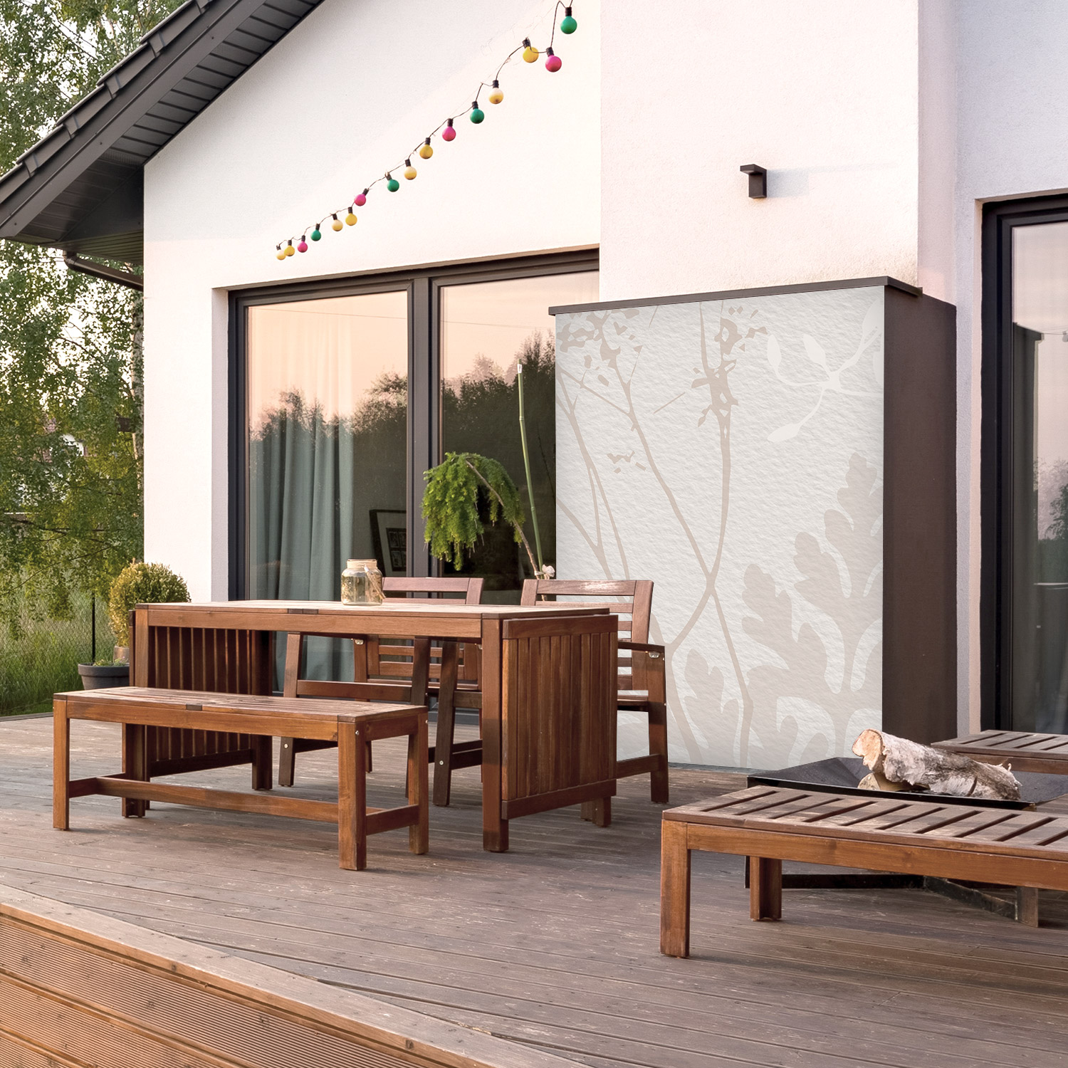 Wandverkleidung für den Outdoorbereich mit Kunst V7 Motiv Wandverkleidung für den Outdoorbereich mit Kunst V7 Motiv