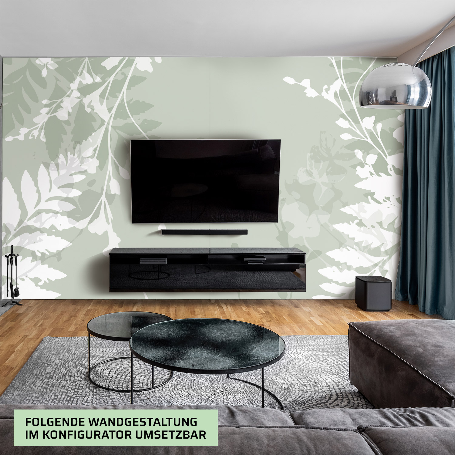 Wandverkleidung für das Wohnzimmer mit Kunst V6 Motiv