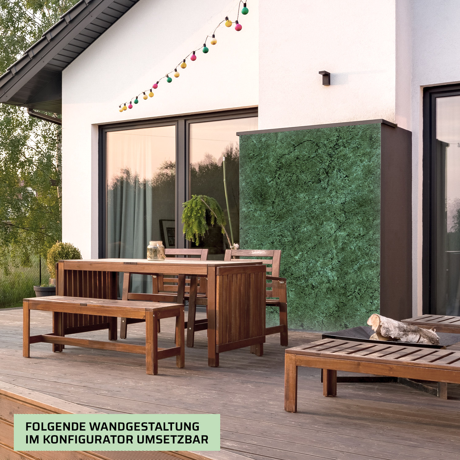 Wandverkleidung für den Outdoorbereich mit Marmor V14 Motiv