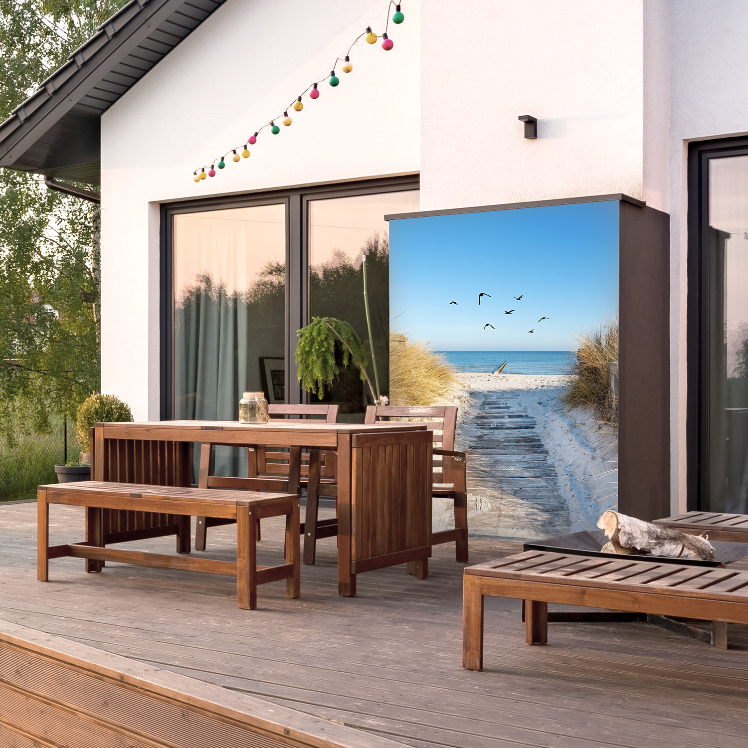 Wandverkleidung für den Outdoorbereich mit Nordsee V1 Motiv Wandverkleidung für den Outdoorbereich mit Nordsee V1 Motiv