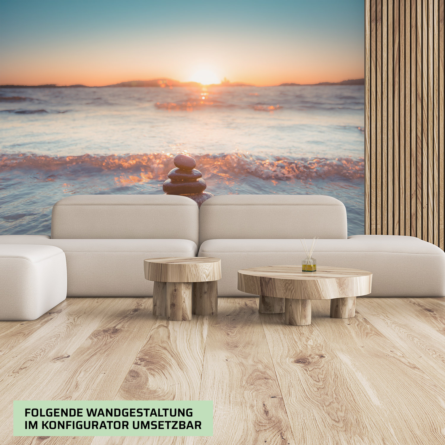 Wandverkleidung für deine Lounge mit Calm V1 Motiv