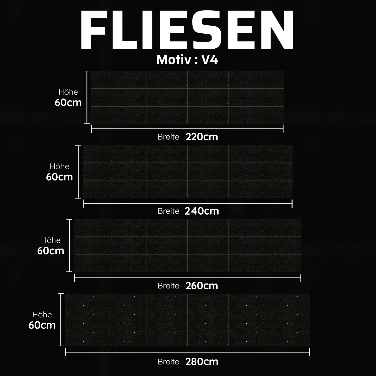 Küchenrückwand mit Fliesen V4 Motiv als Fliesenersatz und Spritzschutz