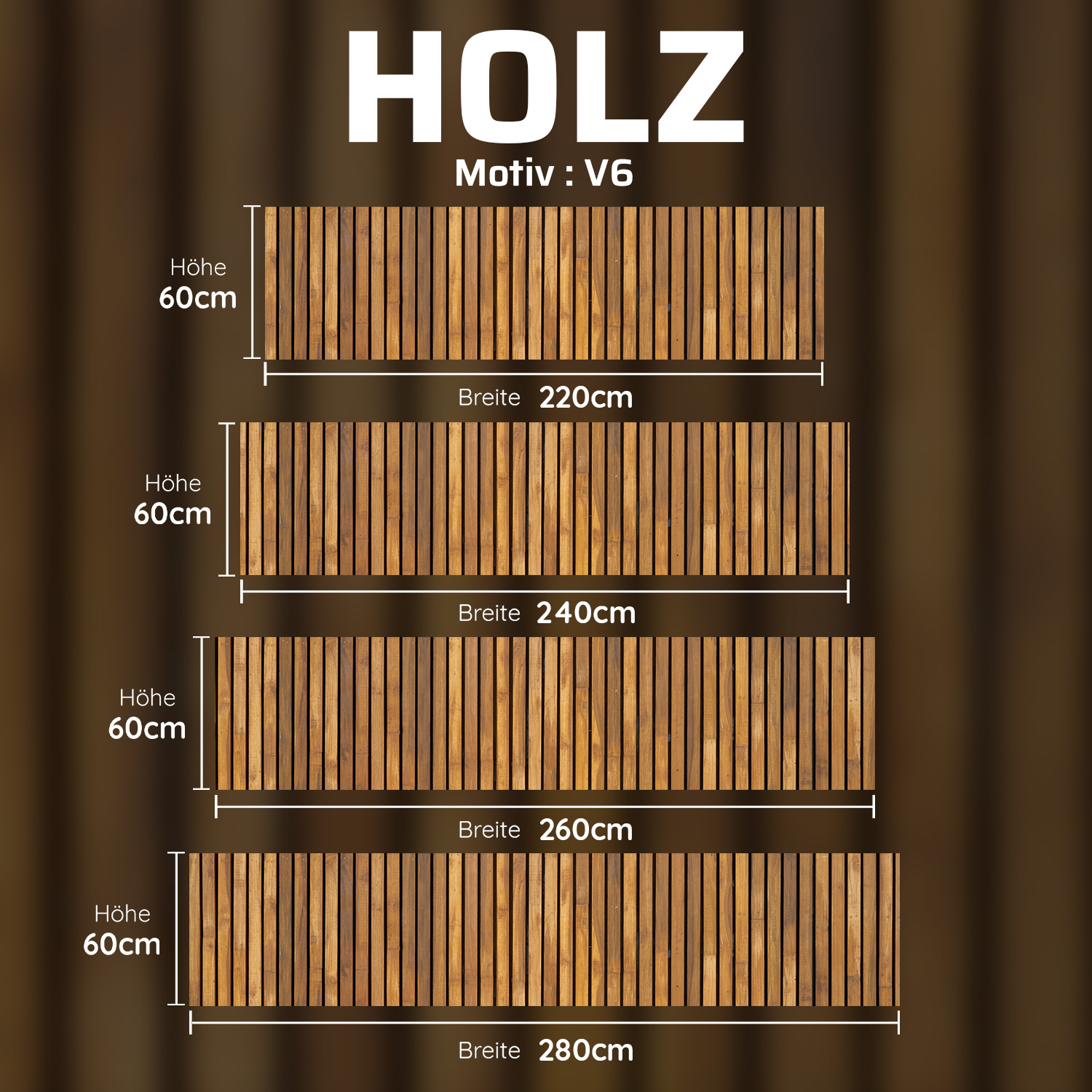 Küchenrückwand mit Holz V6  Motiv als Fliesenersatz und Spritzschutz